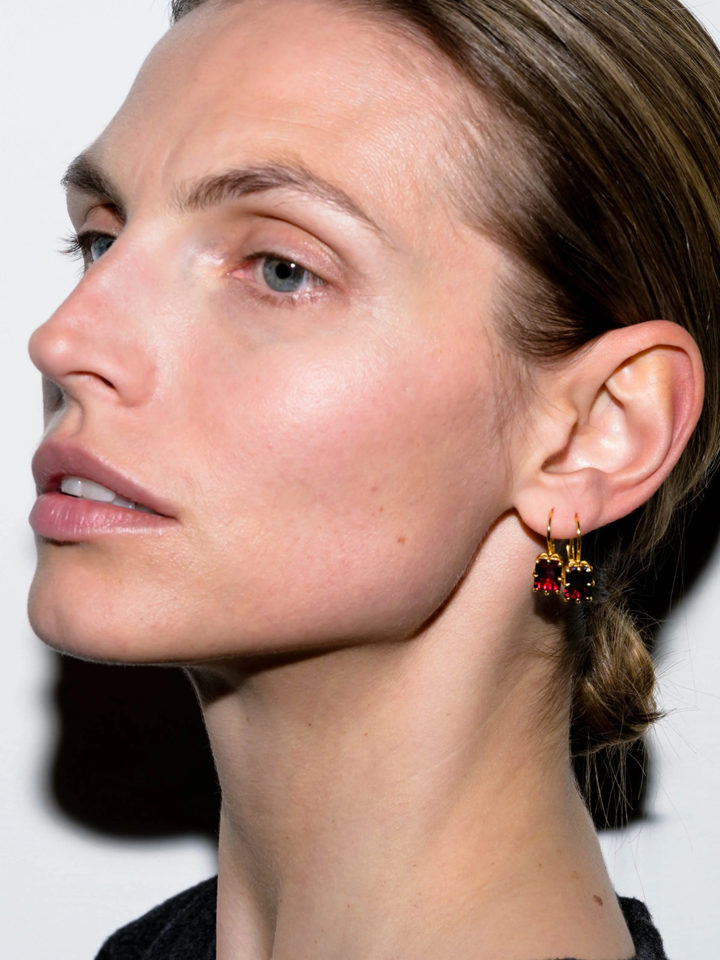 Dorsey - EMILE EARRINGS IN LAB RED SAPPHIRE - Image 3