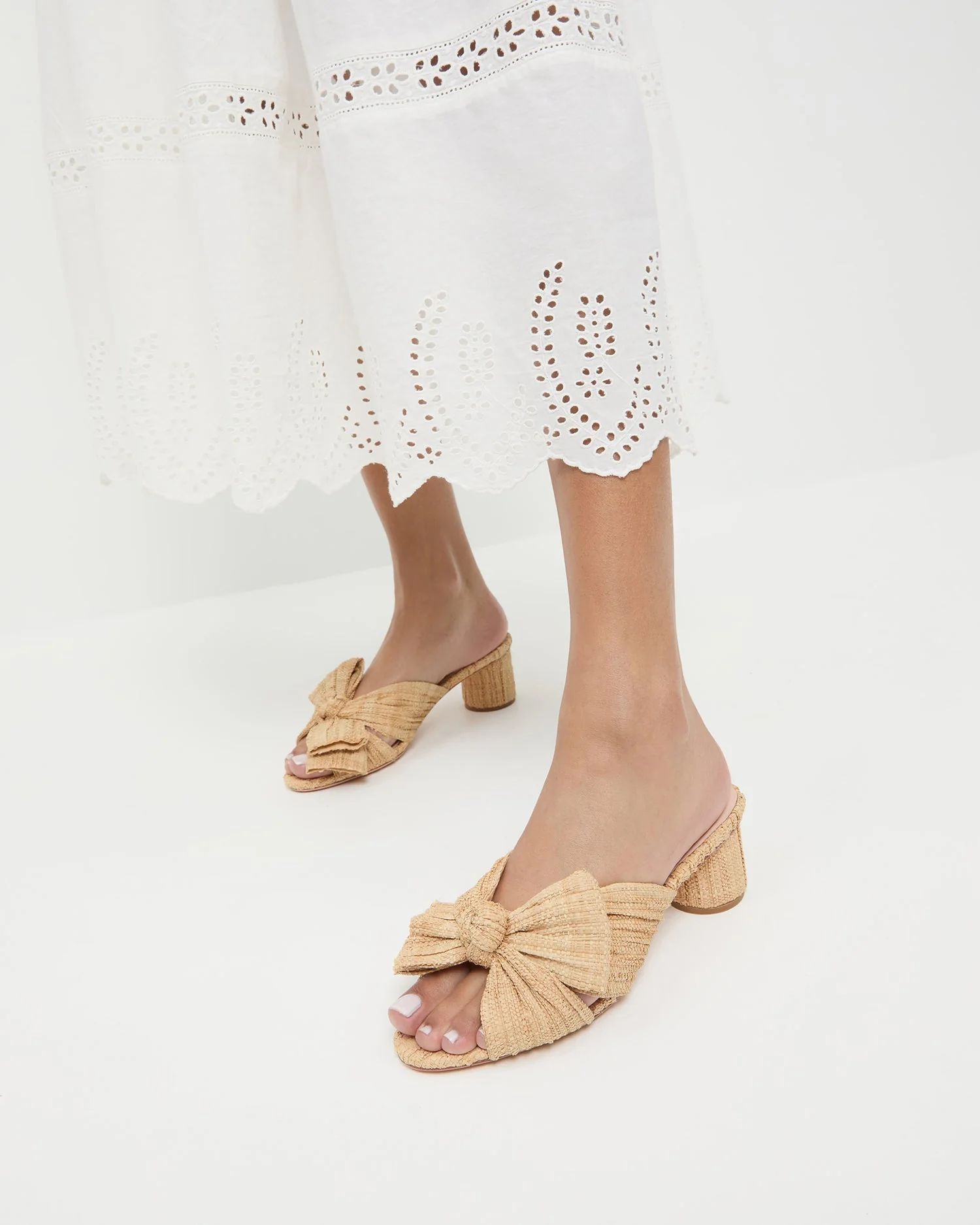 Loeffler Randall - Emilia Natural Pleated Bow Heel - Image 2