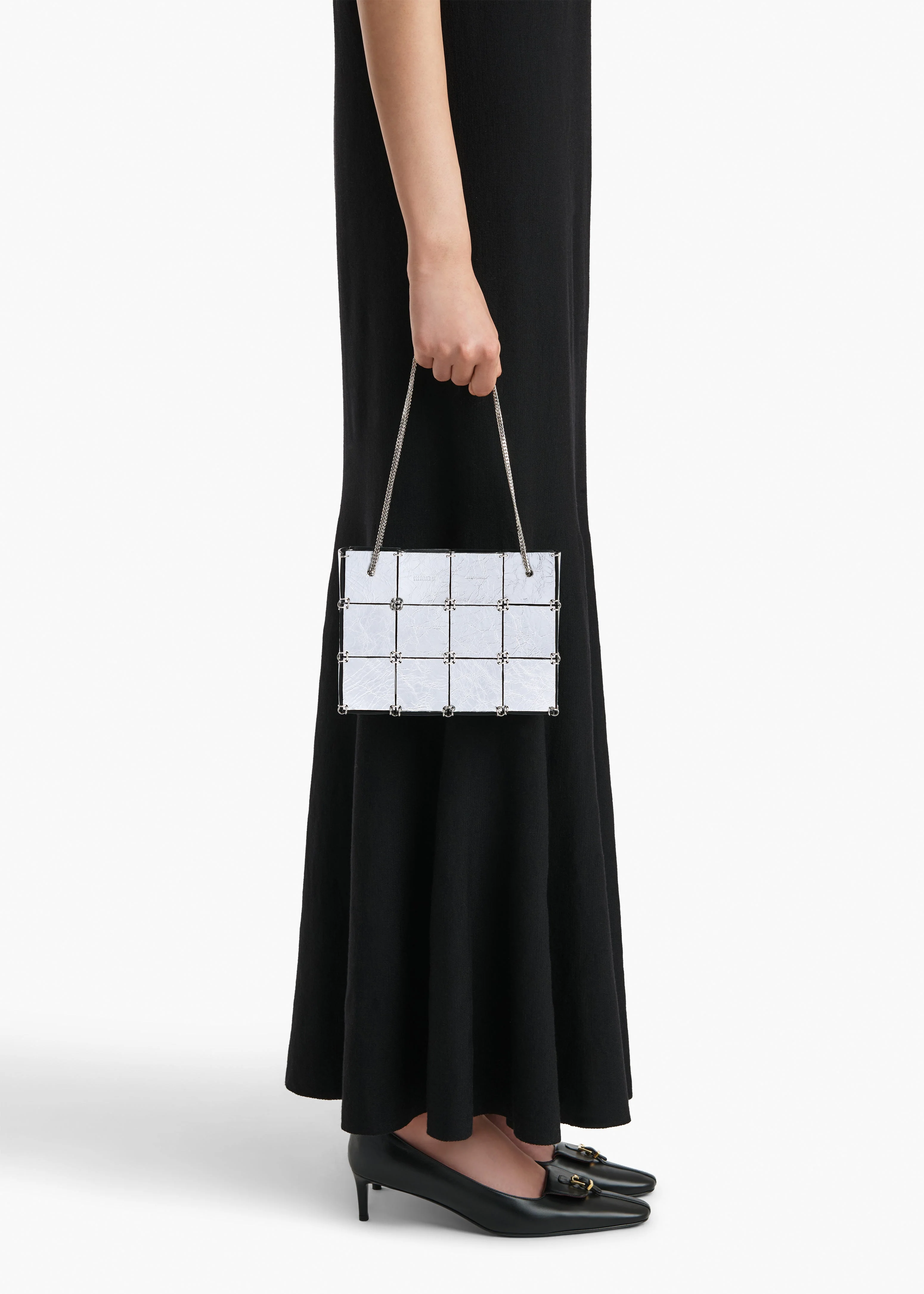 Khaite - Mini Emma Bag in Silver Metallic Leather - Image 5