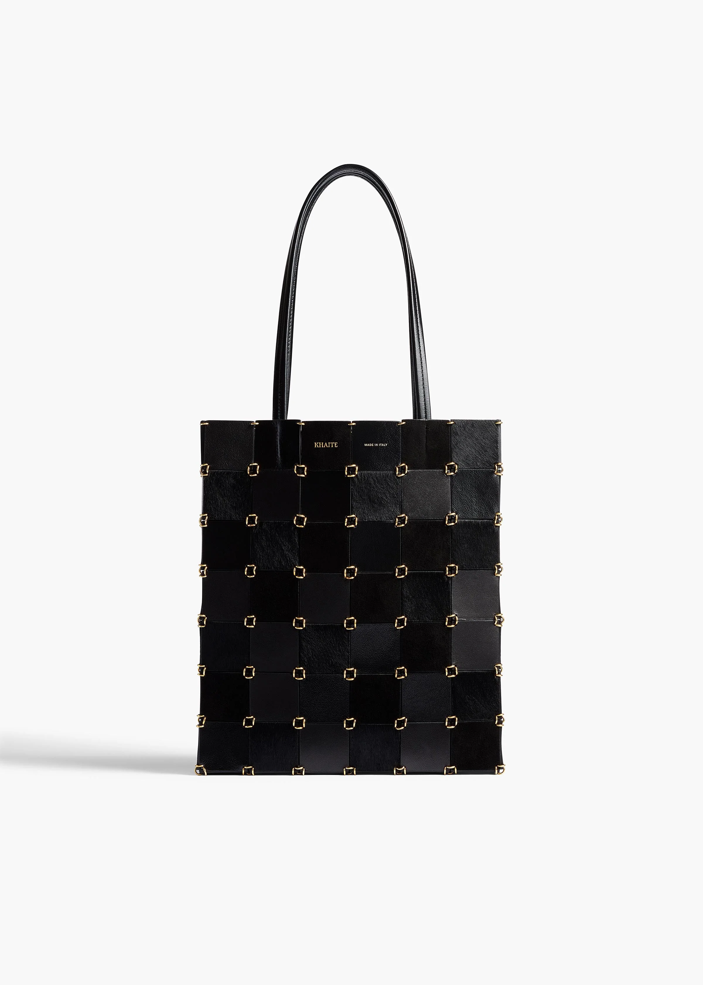 Khaite - Small Emma Tote in Black Haircalf Multi Leather