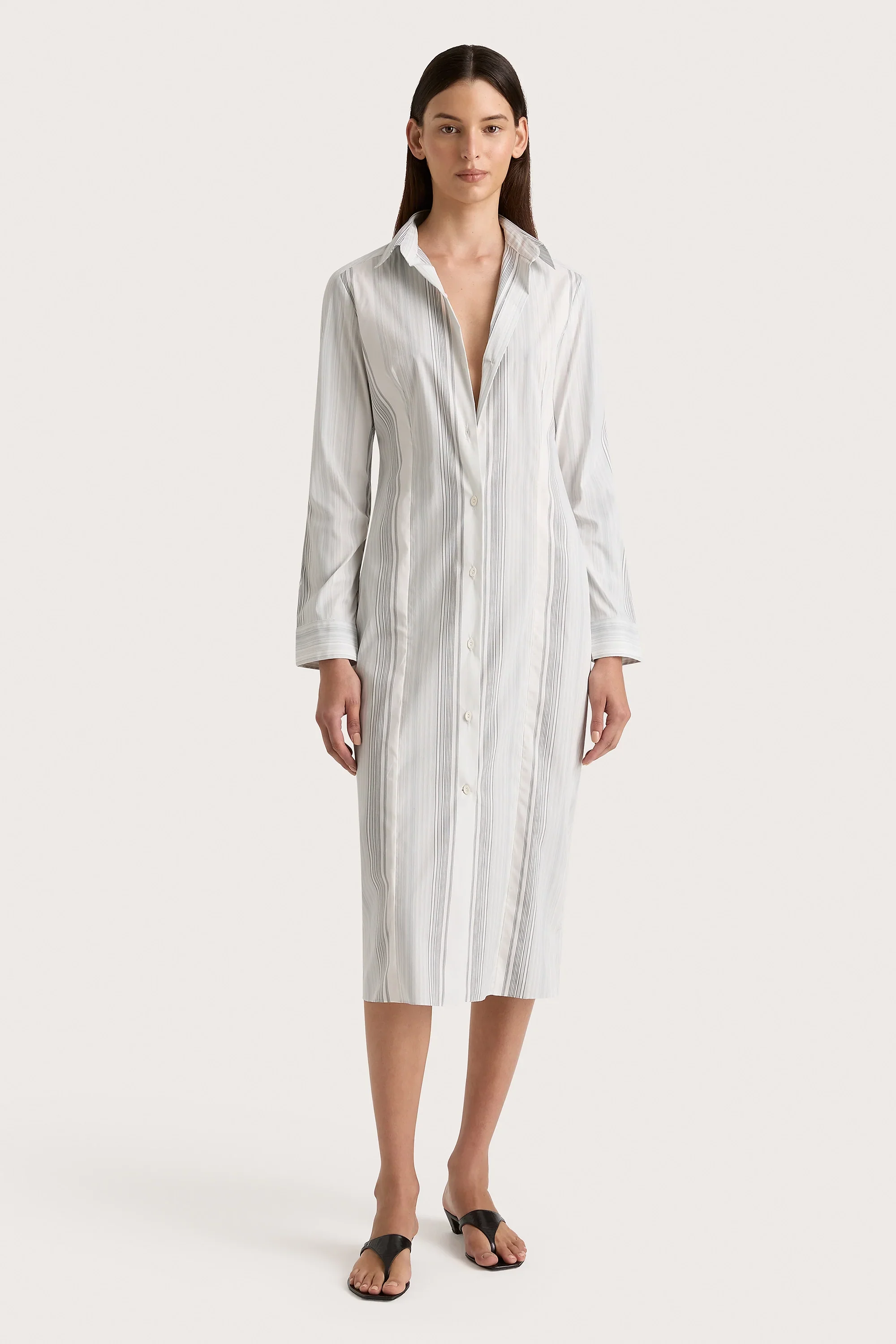 Faithfull - En Vau Shirt Dress Striped Soft Blue - Final Sale