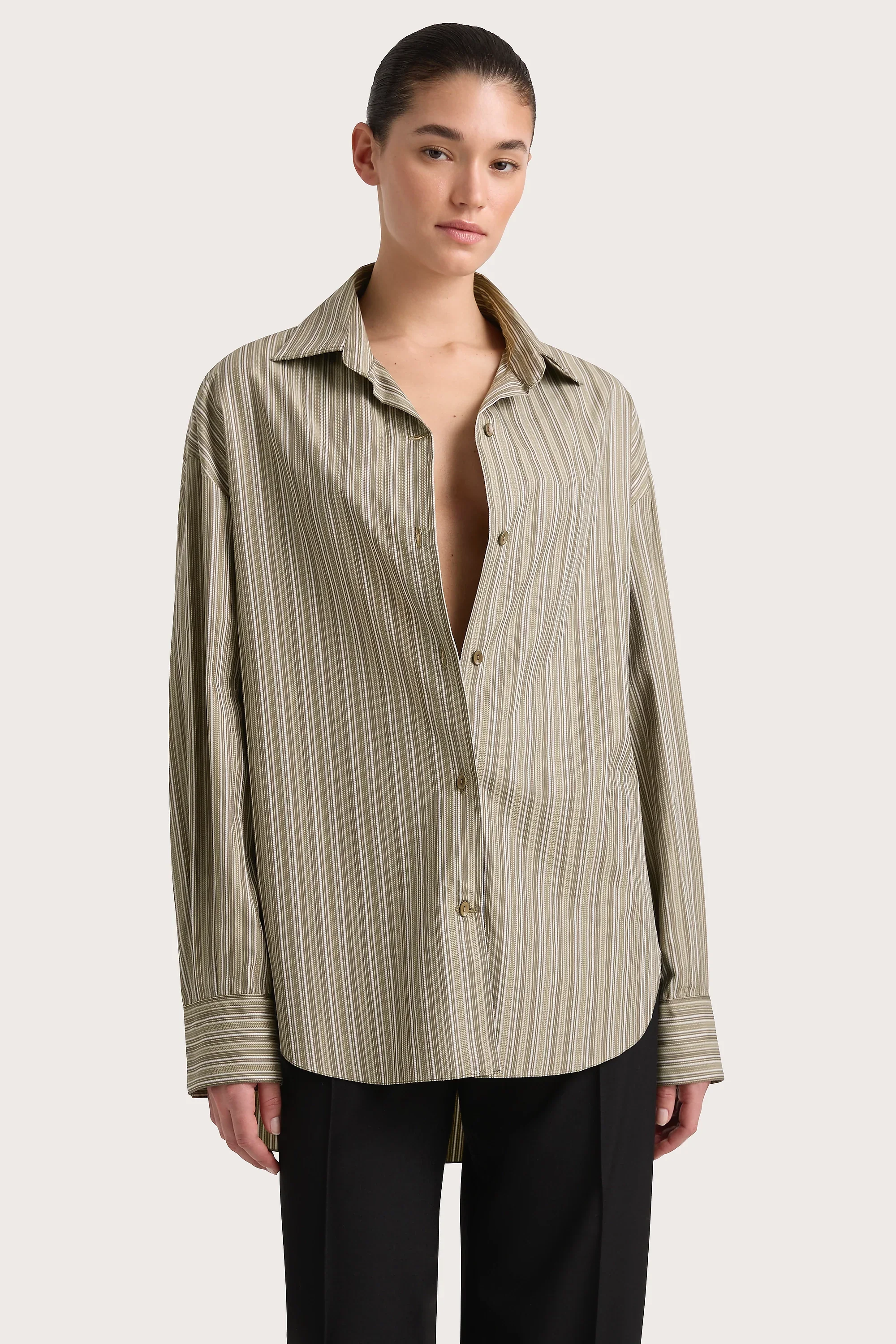 Faithfull - En Vau Shirt Khaki Stripe - Final Sale - Image 2