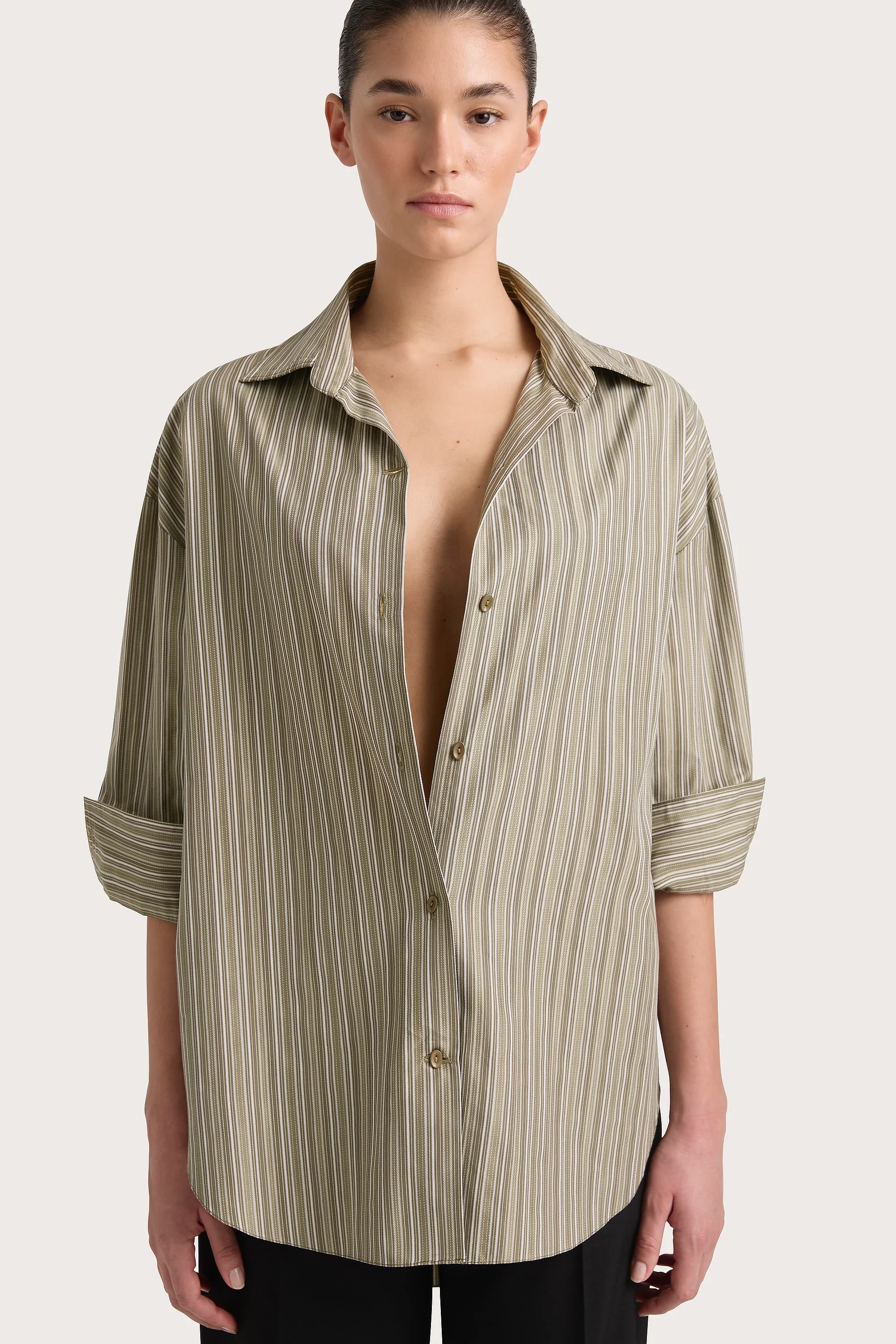 Faithfull - En Vau Shirt Khaki Stripe - Final Sale - Image 5