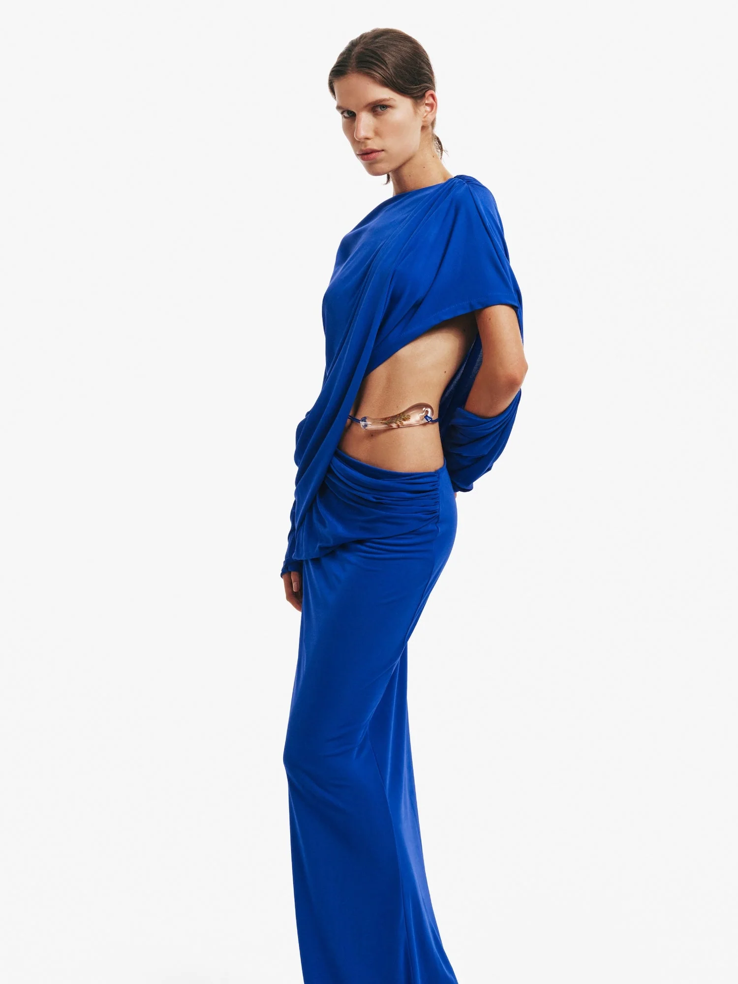 Christopher Esber - Encased Nature Resin Draped Jersey Dress - Image 2