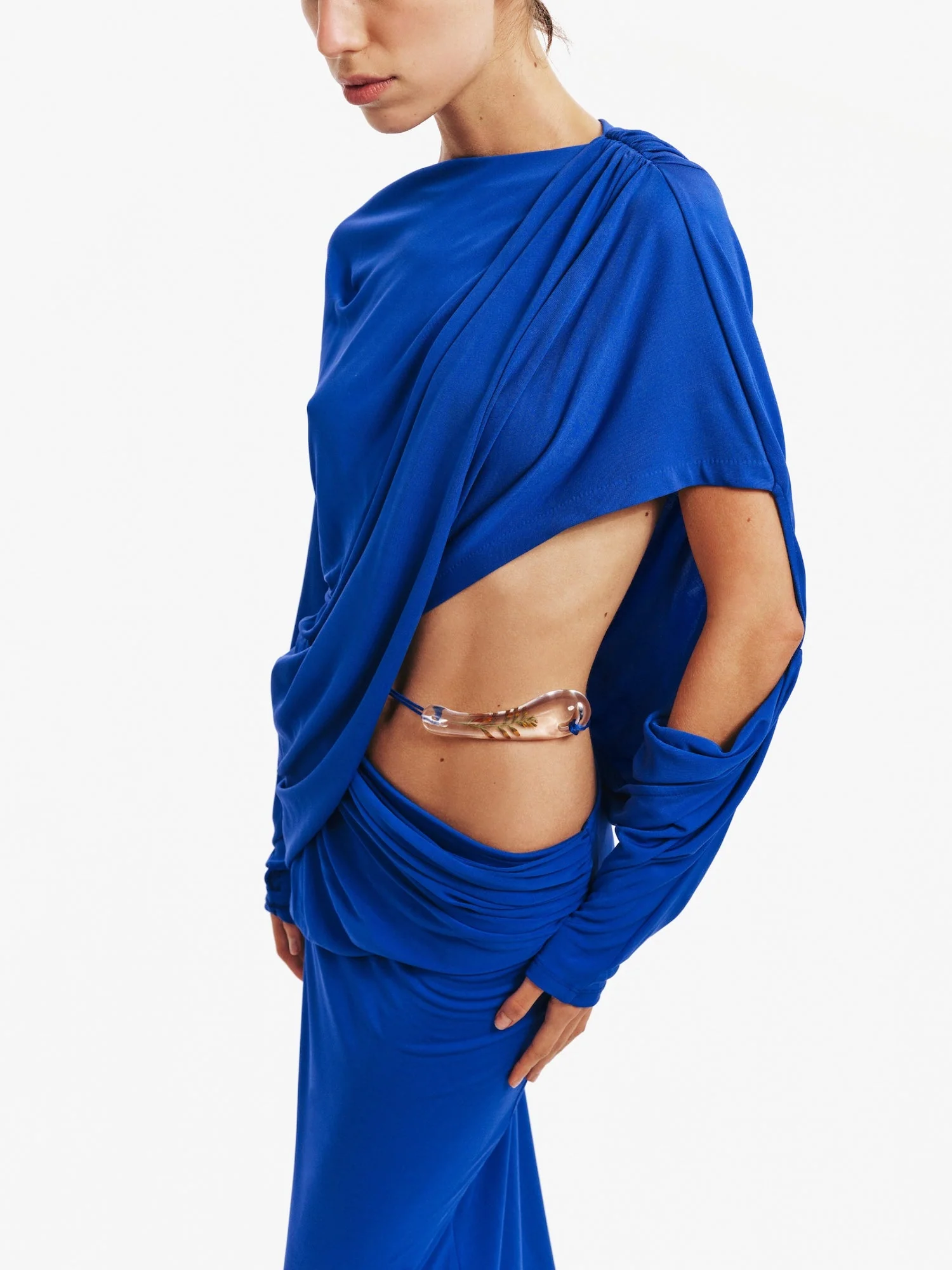 Christopher Esber - Encased Nature Resin Draped Jersey Dress - Image 6