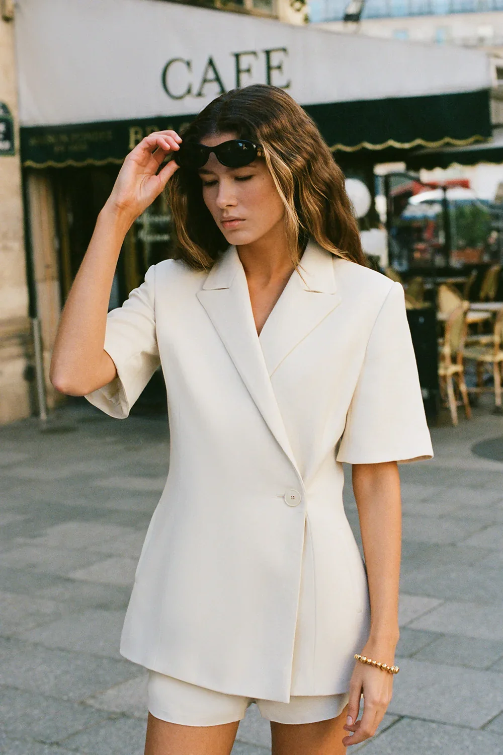 Faithfull - Enna Short Sleeve Blazer Beige - Final Sale - Image 2
