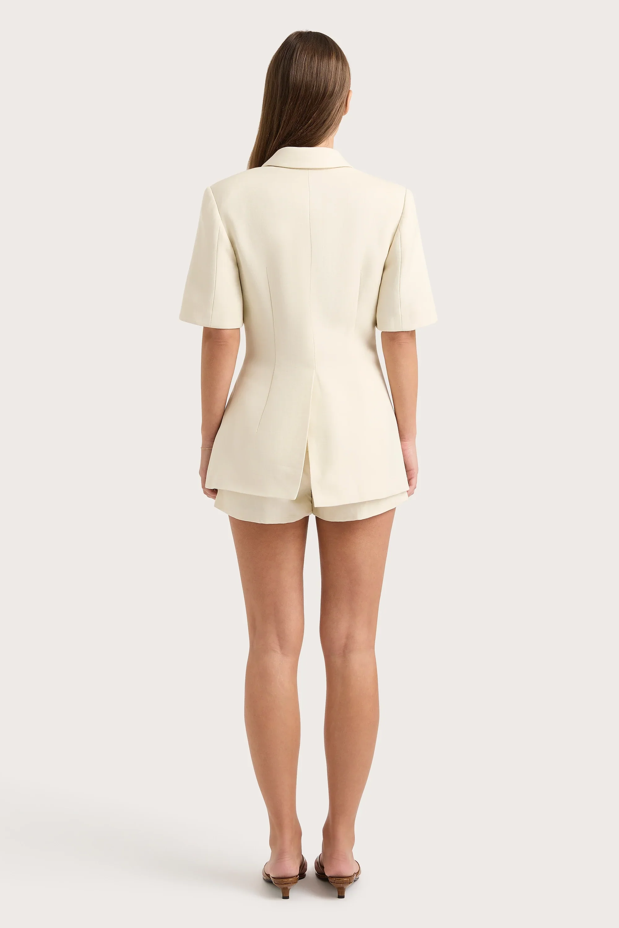 Faithfull - Enna Short Sleeve Blazer Beige - Final Sale - Image 5