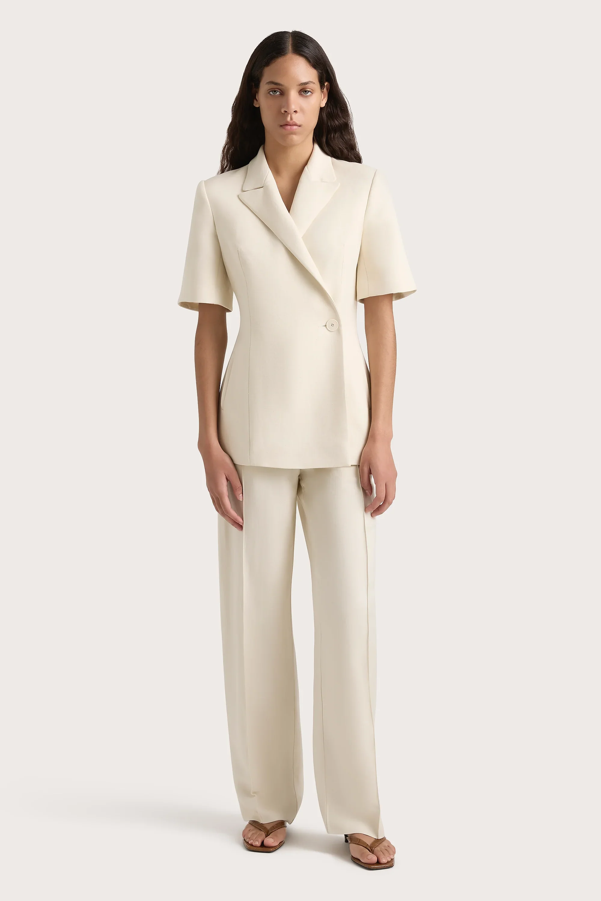 Faithfull - Enna Short Sleeve Blazer Beige - Final Sale - Image 7