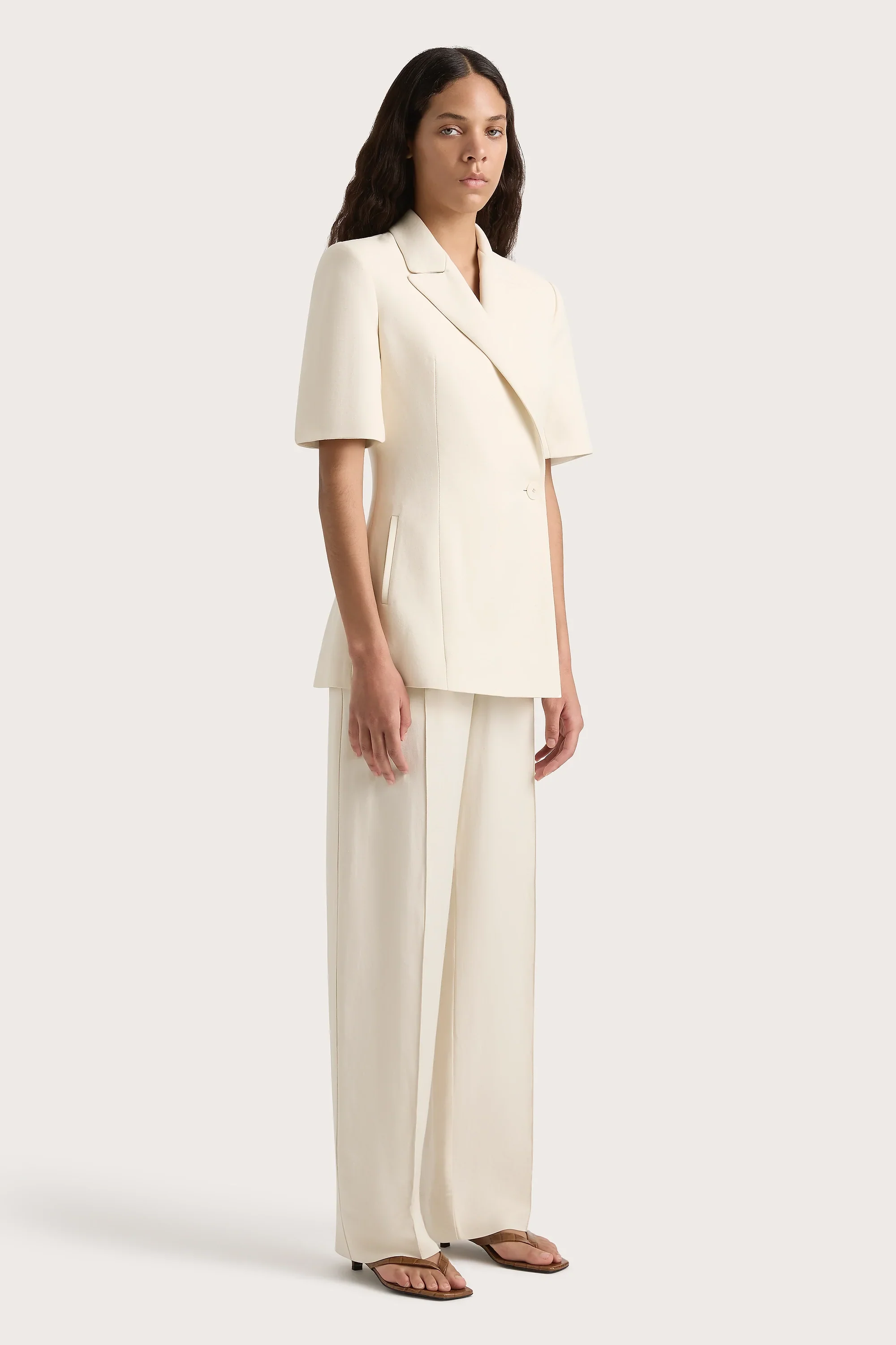 Faithfull - Enna Short Sleeve Blazer Beige - Final Sale - Image 9