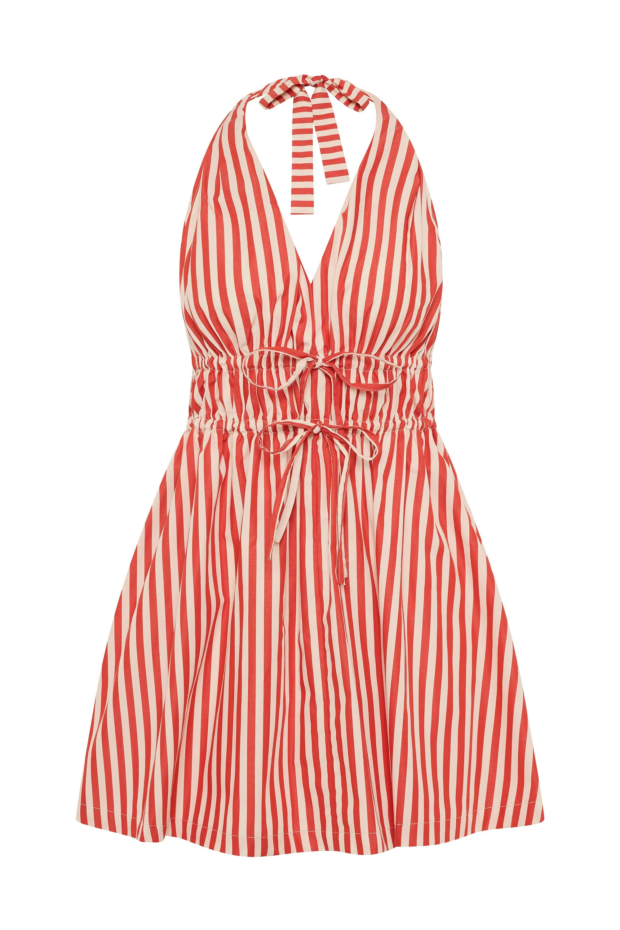 Faithfull - Ermita Mini Dress Orozco Stripe Dusty Tomato - Image 6