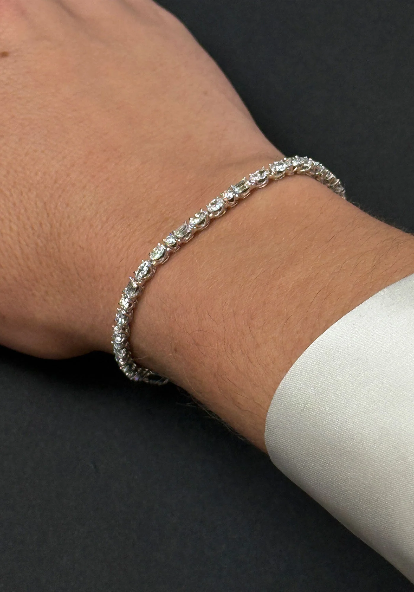 Kinn - Esme Fancy Shape Tennis Bracelet 4ctw White Gold - Image 2