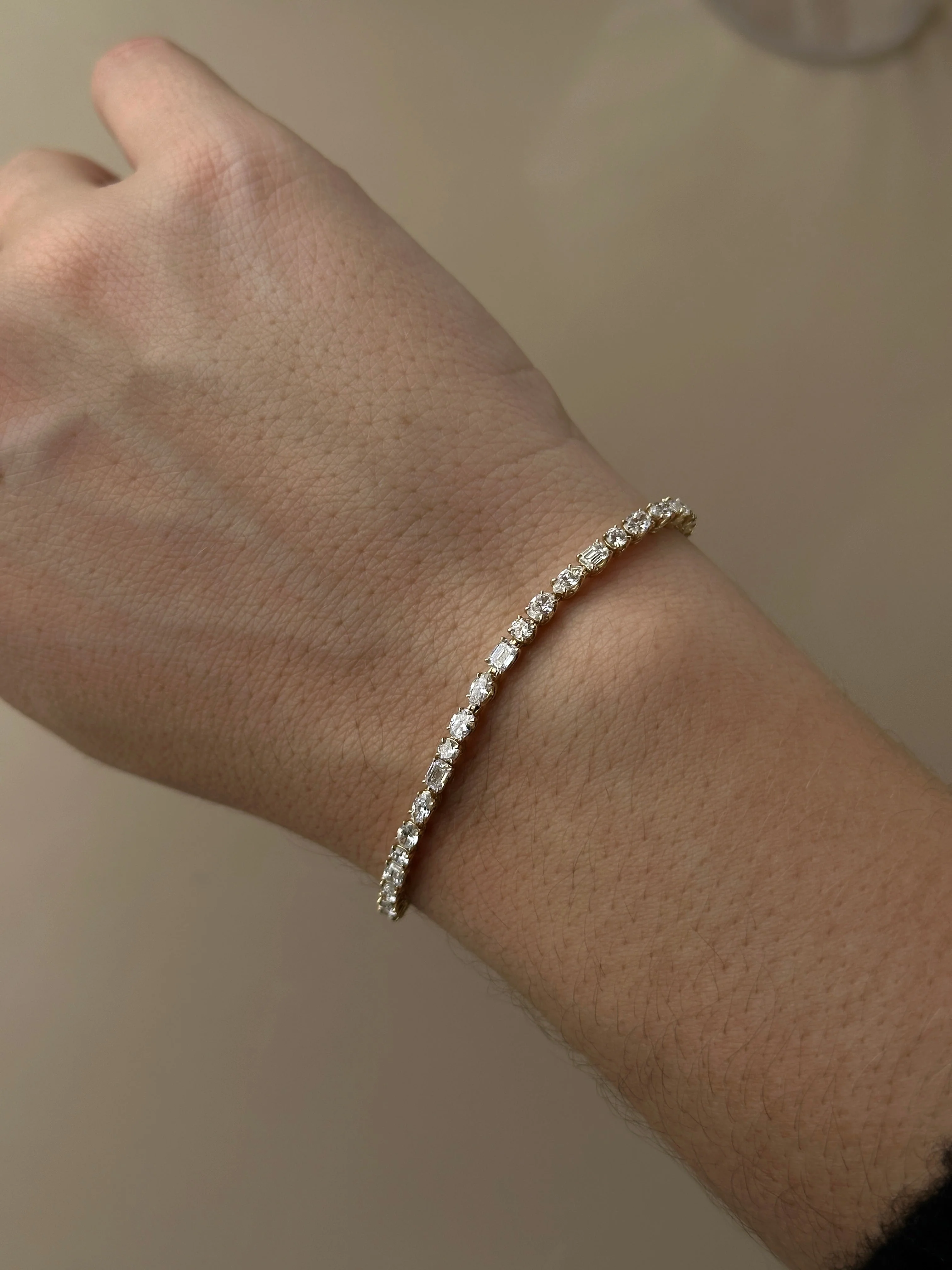 Kinn - Esme Fancy Shape Tennis Bracelet 4ctw White Gold - Image 8