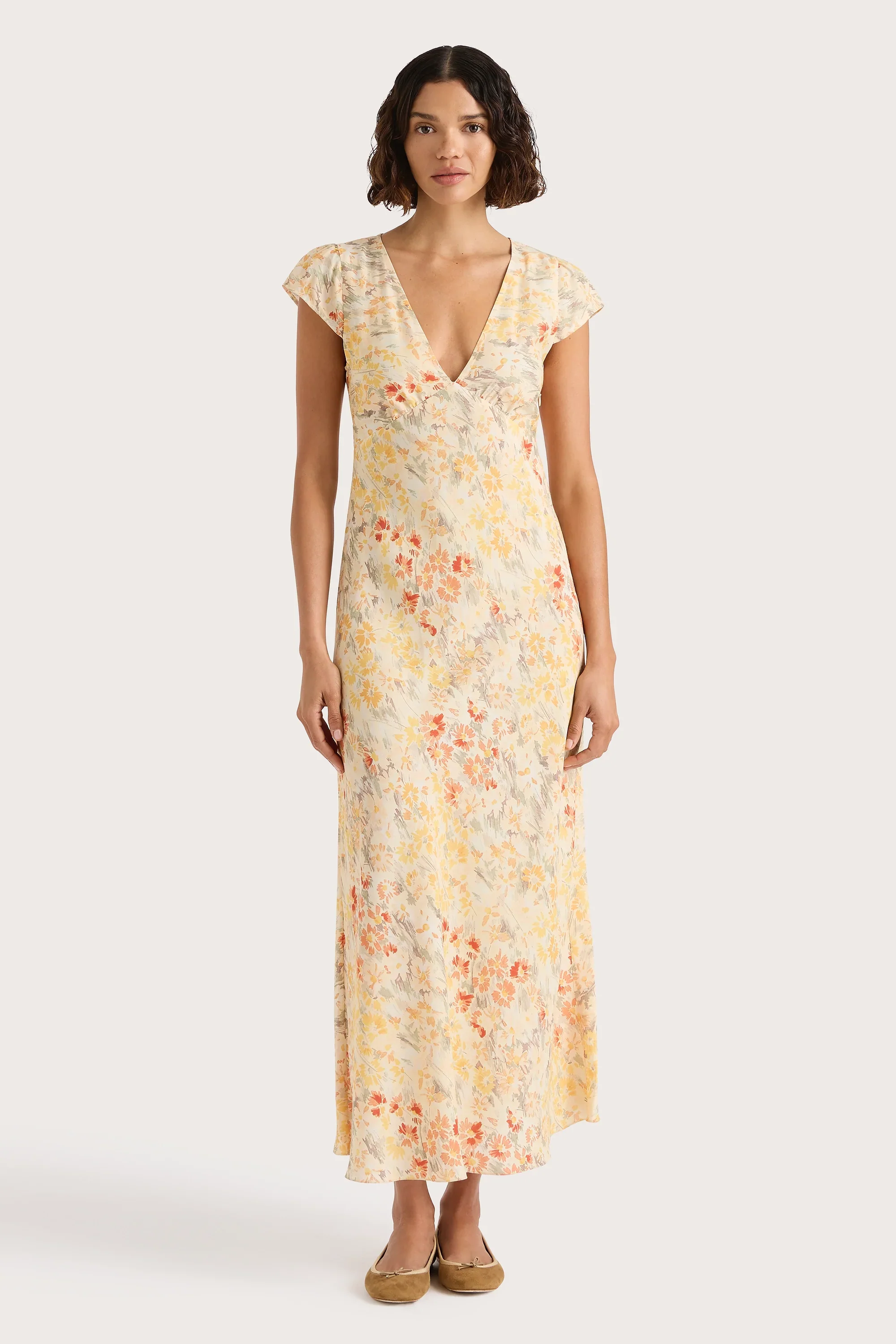 Faithfull - Esson Midi Dress Adeline Floral Yellow - Final Sale