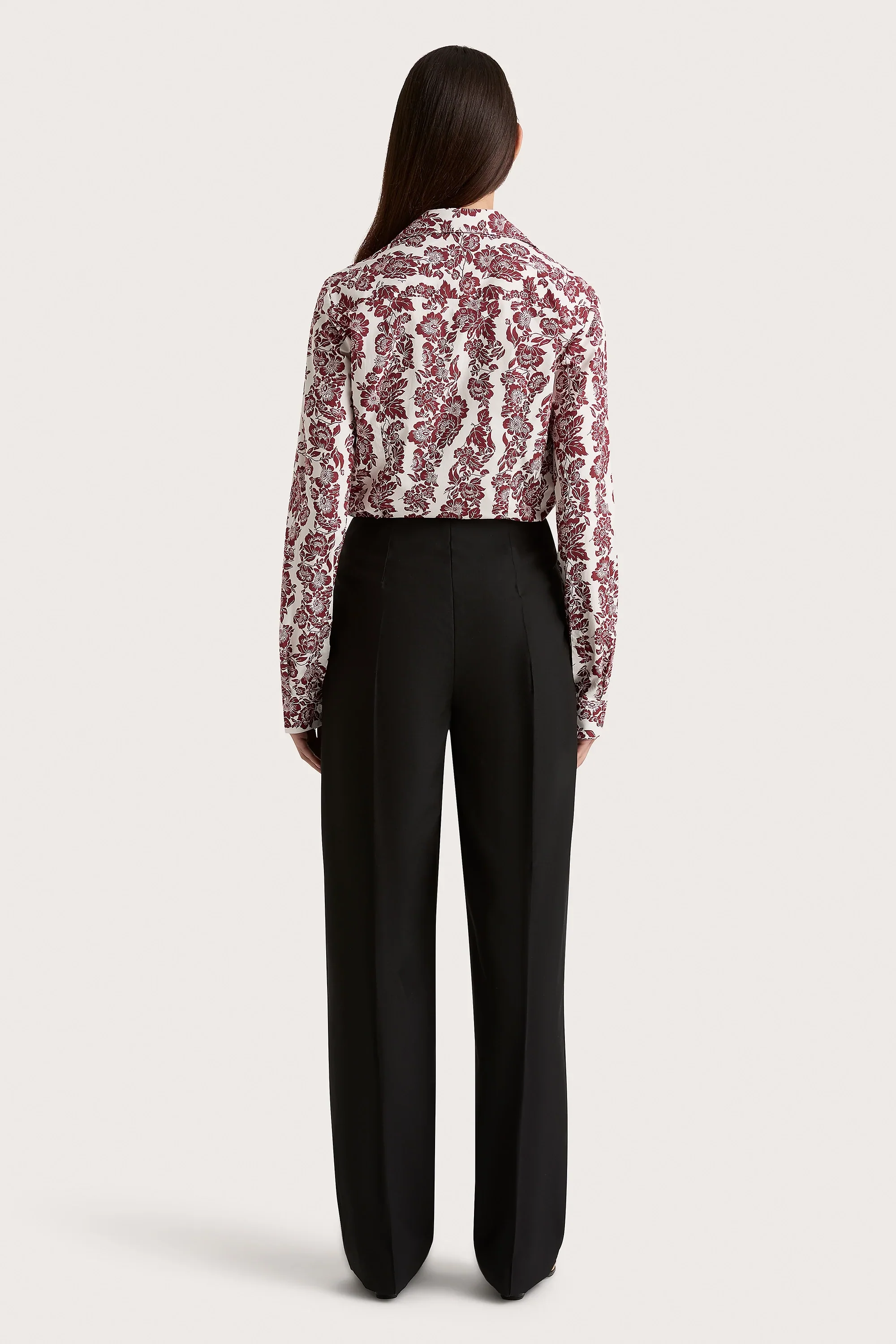 Faithfull - Estelle Fitted Shirt Striped Floral Wine - Final Sale - Image 4