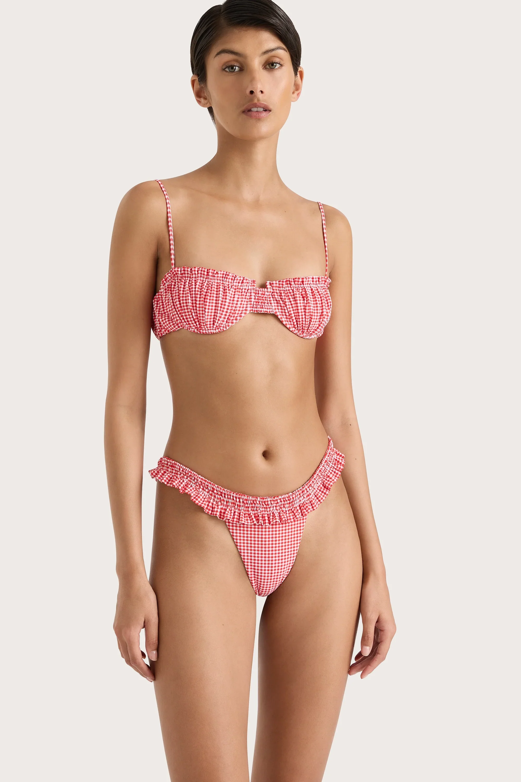 Faithfull - Esterel Bikini Bottom Gingham Red - Final Sale - Image 2
