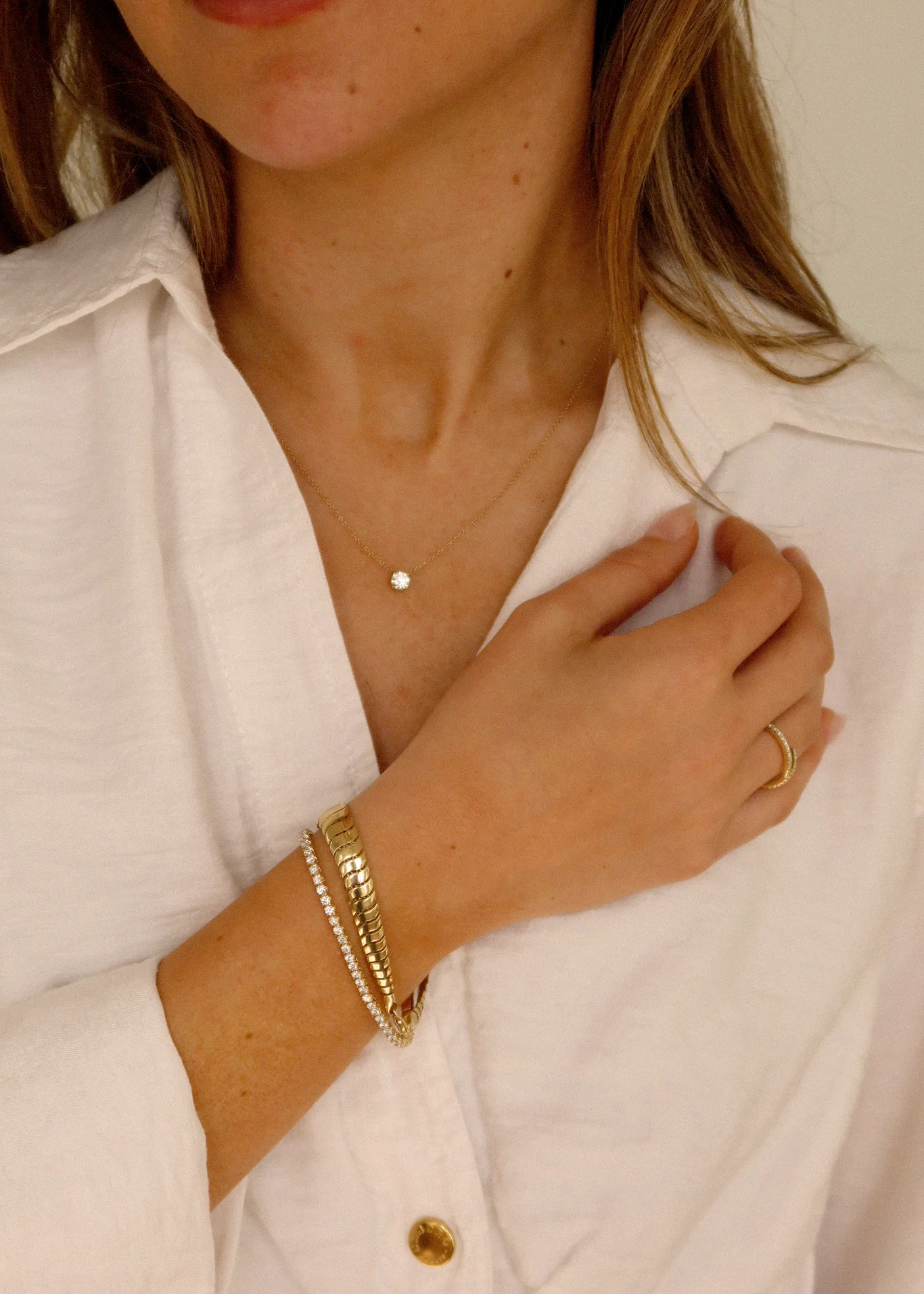 Kinn - Eternity Diana Tennis Bracelet 3ctw Yellow Gold - Image 2