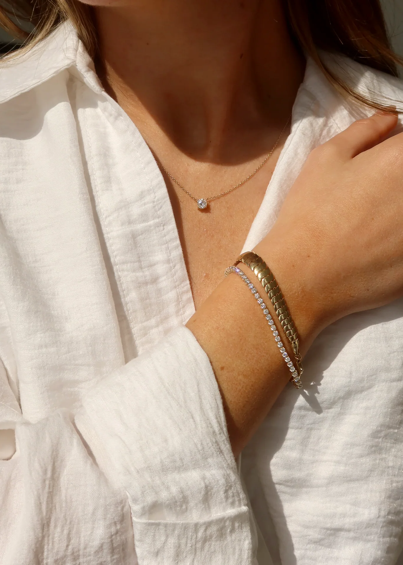 Kinn - Eternity Diana Tennis Bracelet 3ctw Yellow Gold - Image 5