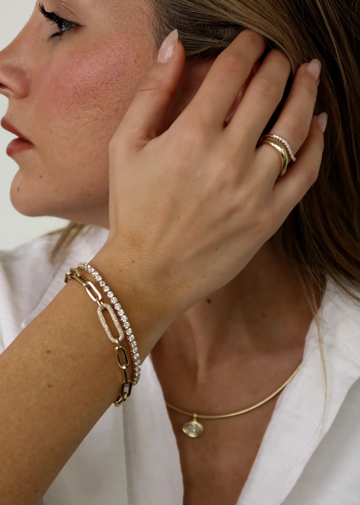Kinn - Eternity Diana Tennis Bracelet 5ctw Yellow Gold - Image 2