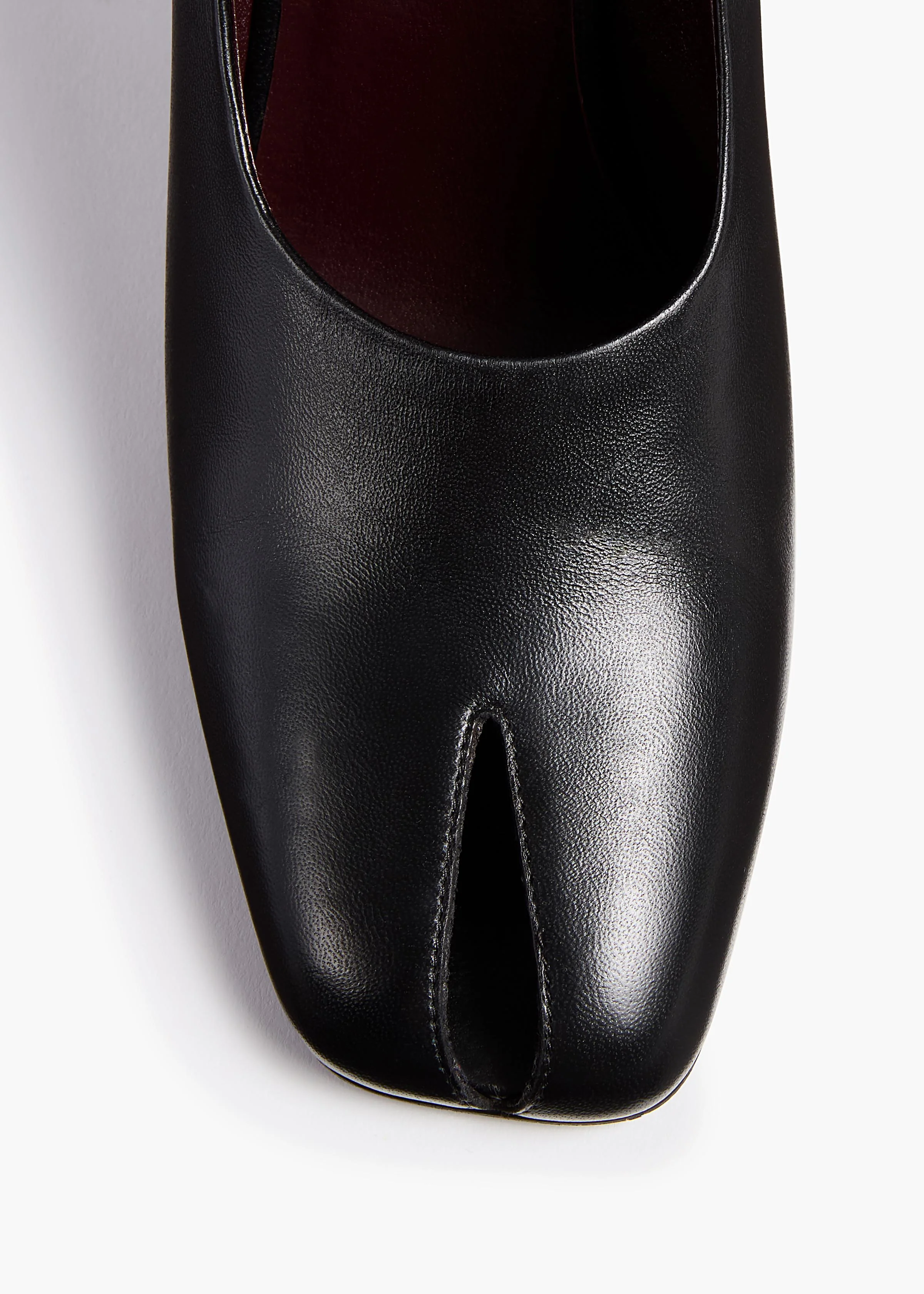 Khaite - Eva Peep Toe Pump in Black Leather - Image 10