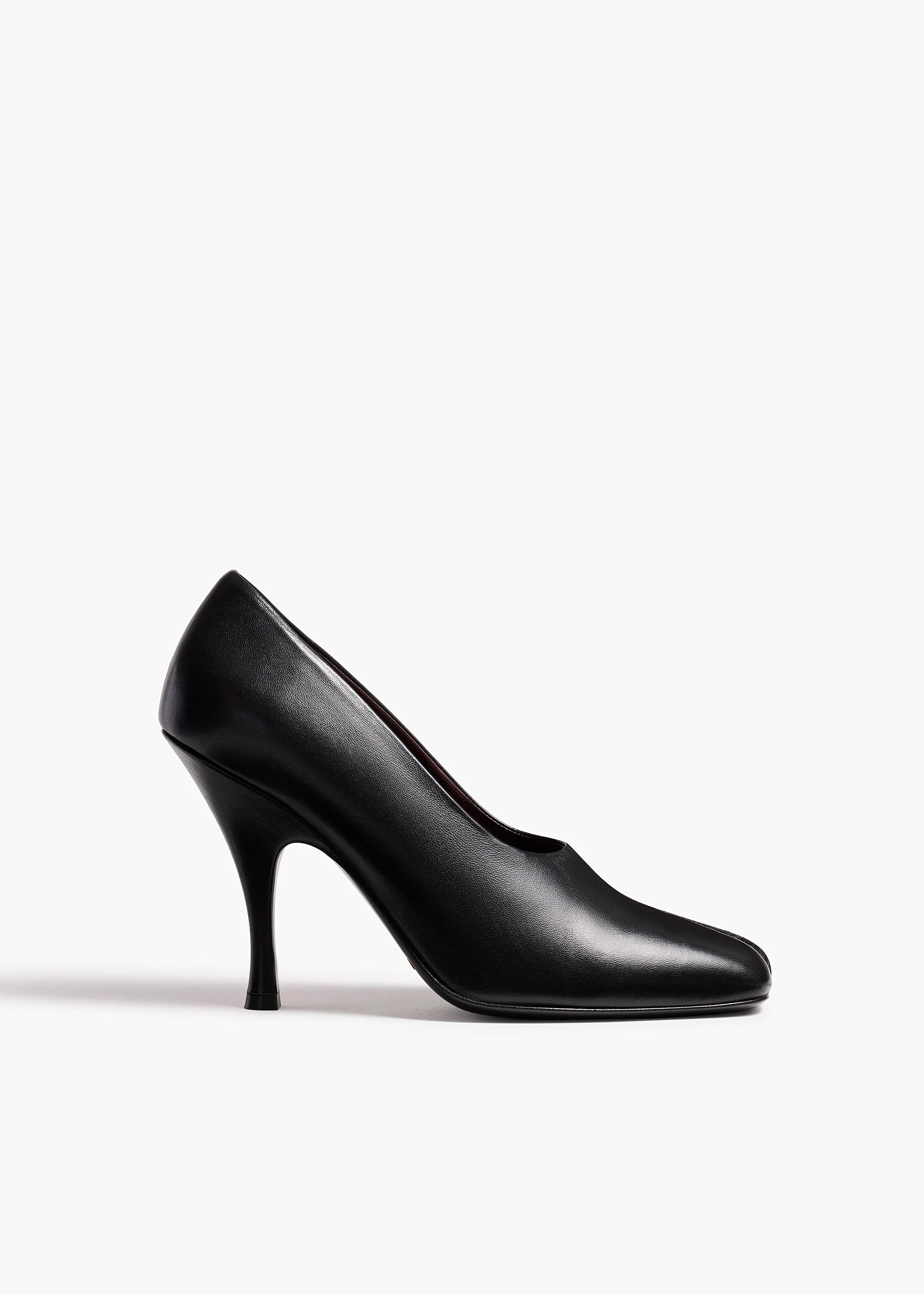 Khaite - Eva Peep Toe Pump in Black Leather - Image 7