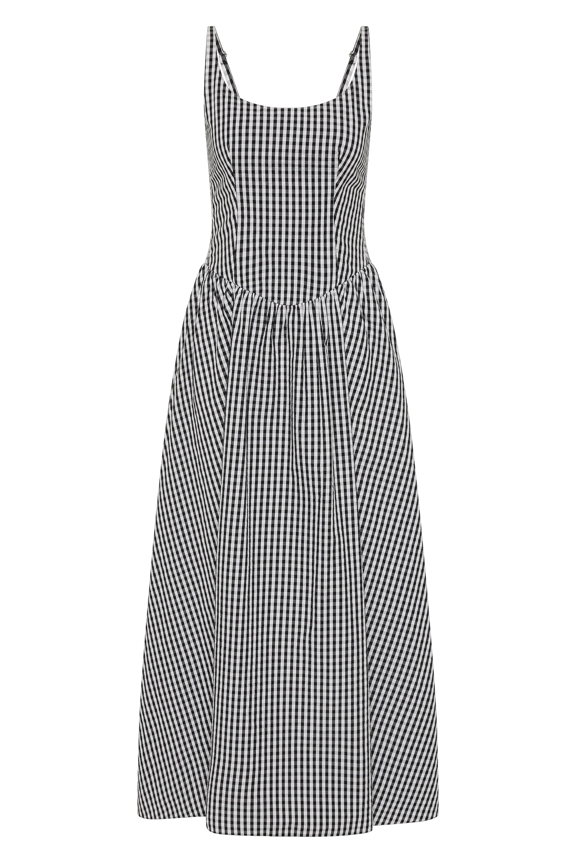 Faithfull - Chiara Midi Dress Black Textured Gingham - Image 8