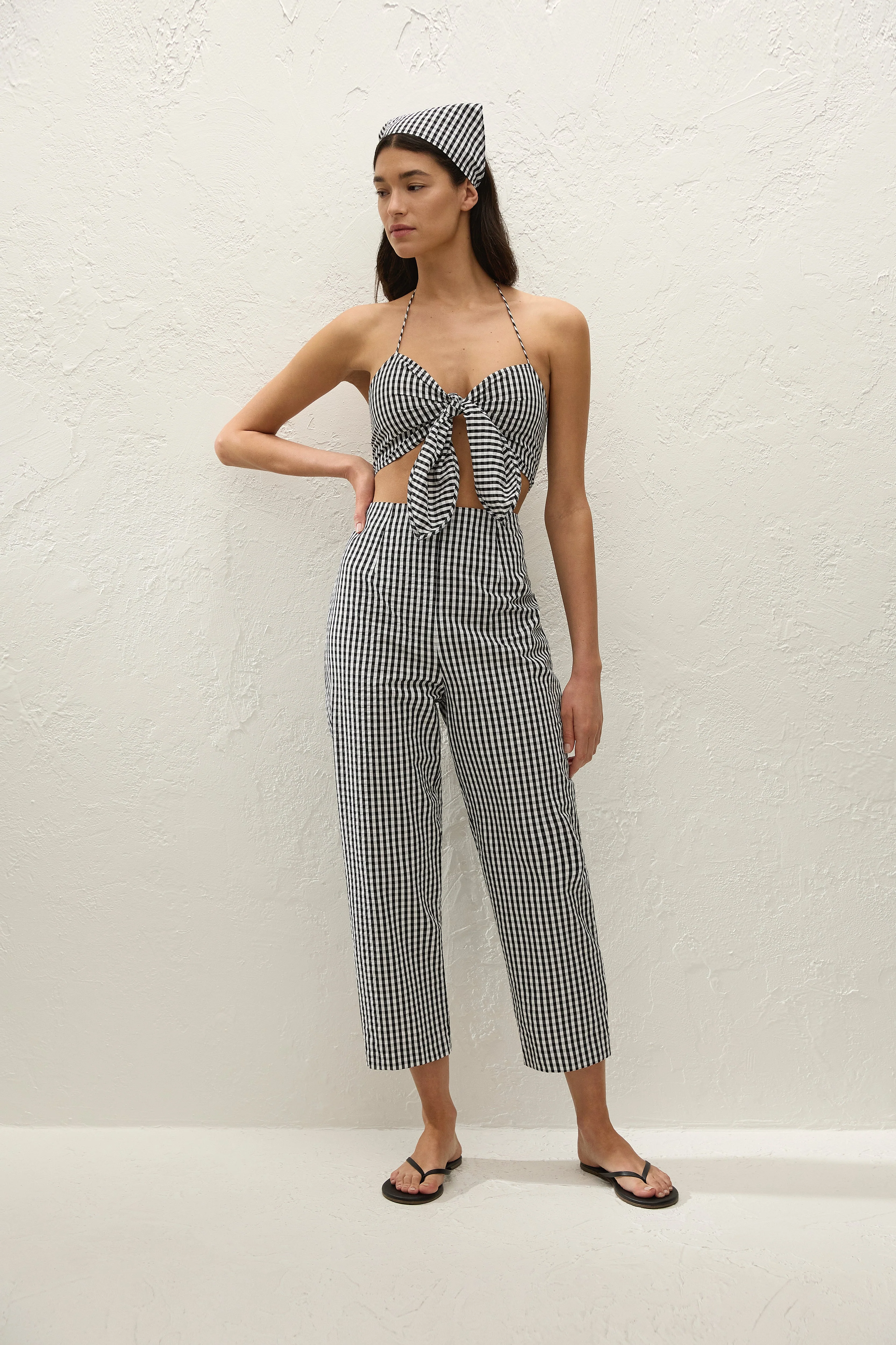 Faithfull - Claudine Pant Black Textured Gingham