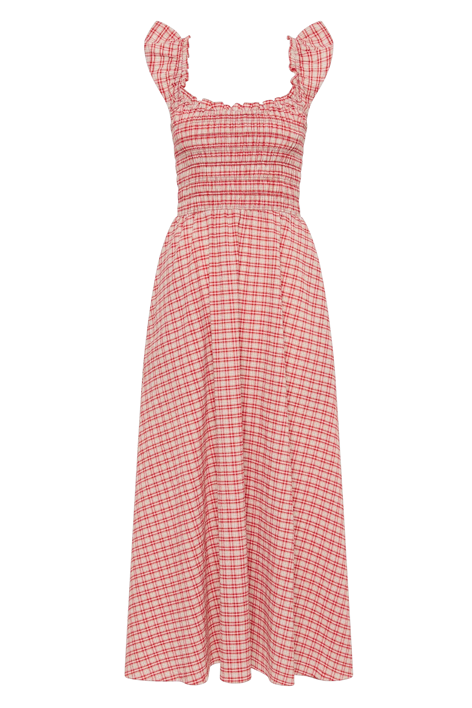Faithfull - Eudora Midi Dress Vintage Red Check - Image 6