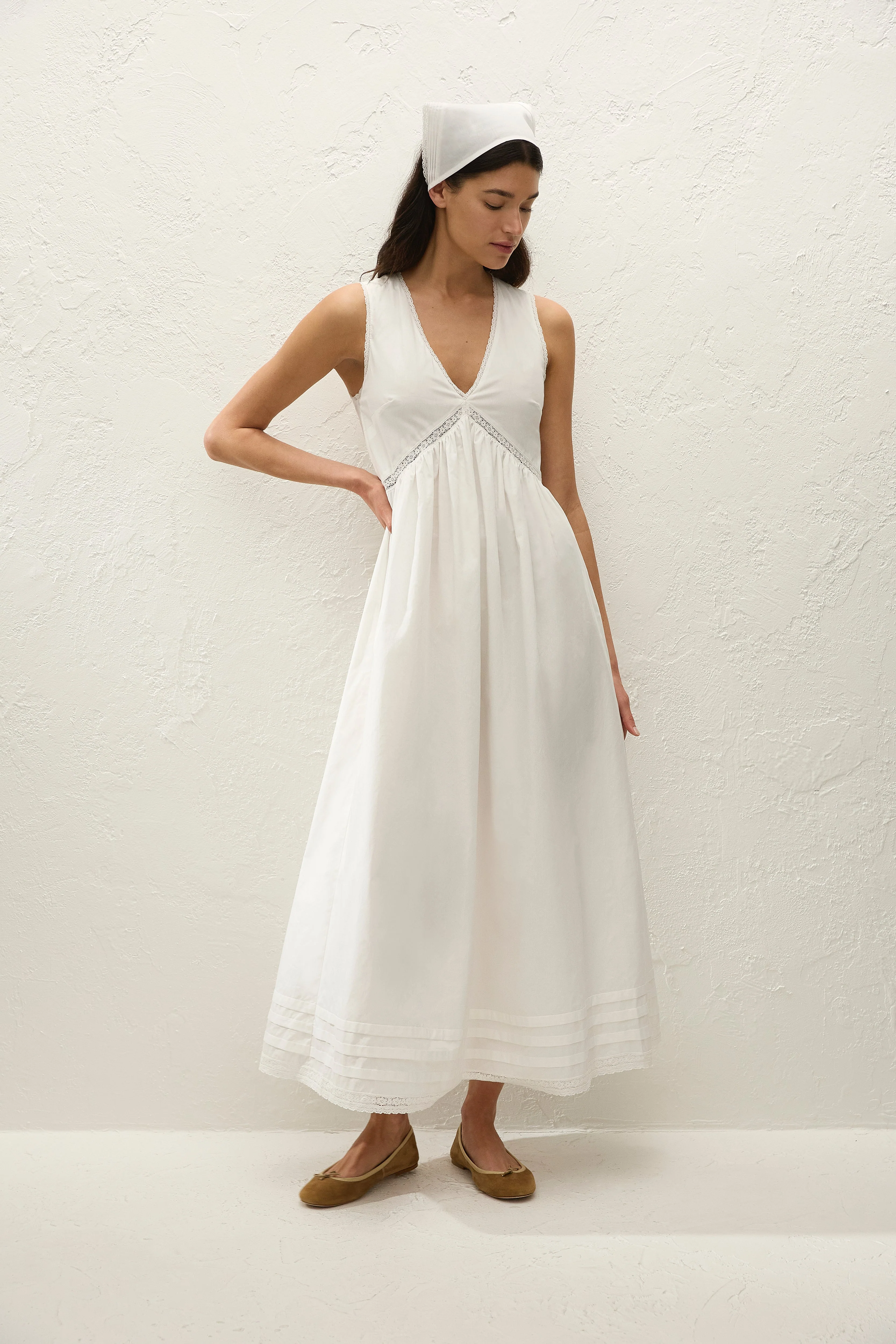 Faithfull - Fiora Midi Dress Fresco Lace White