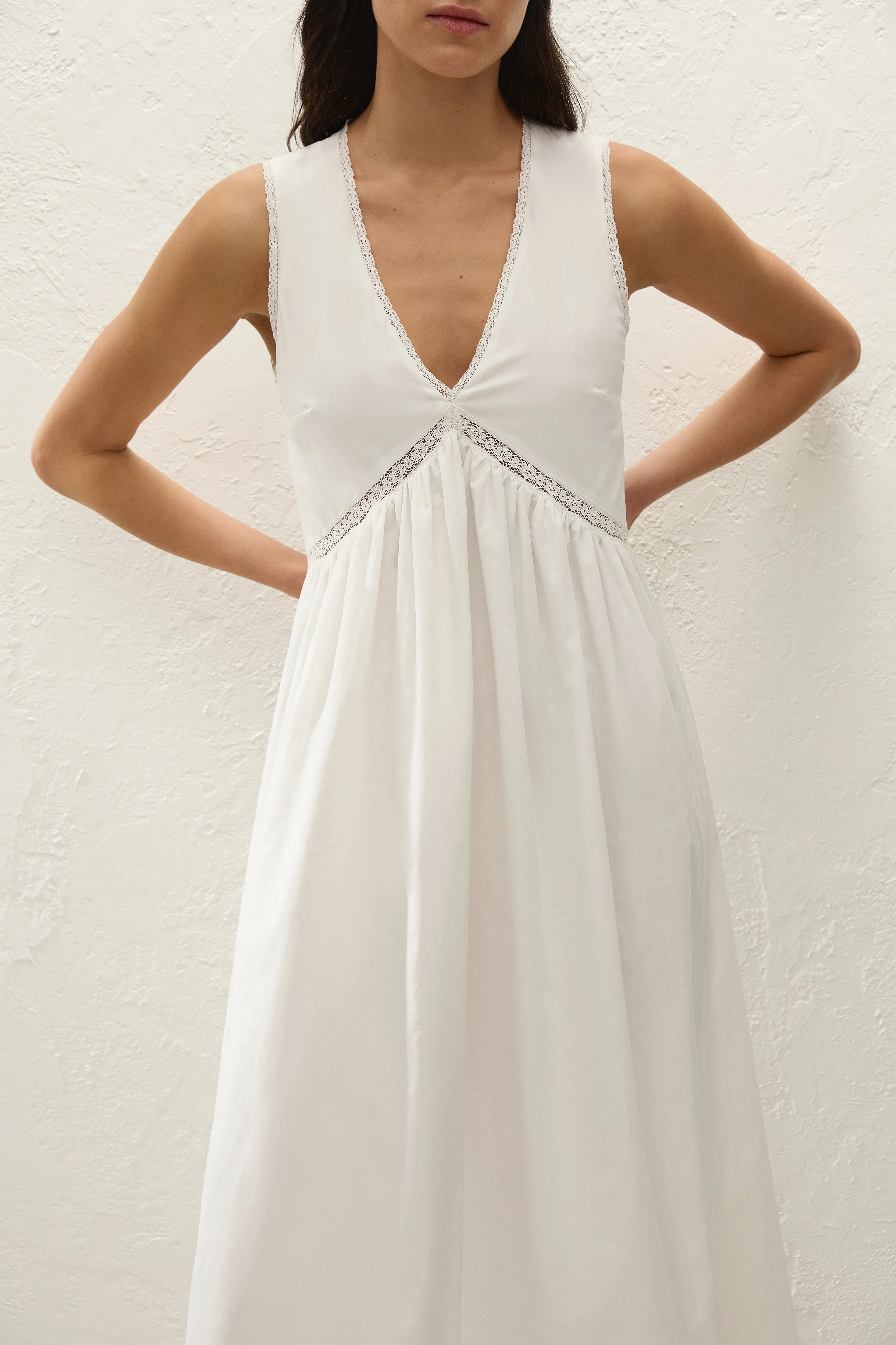 Faithfull - Fiora Midi Dress Fresco Lace White - Image 2