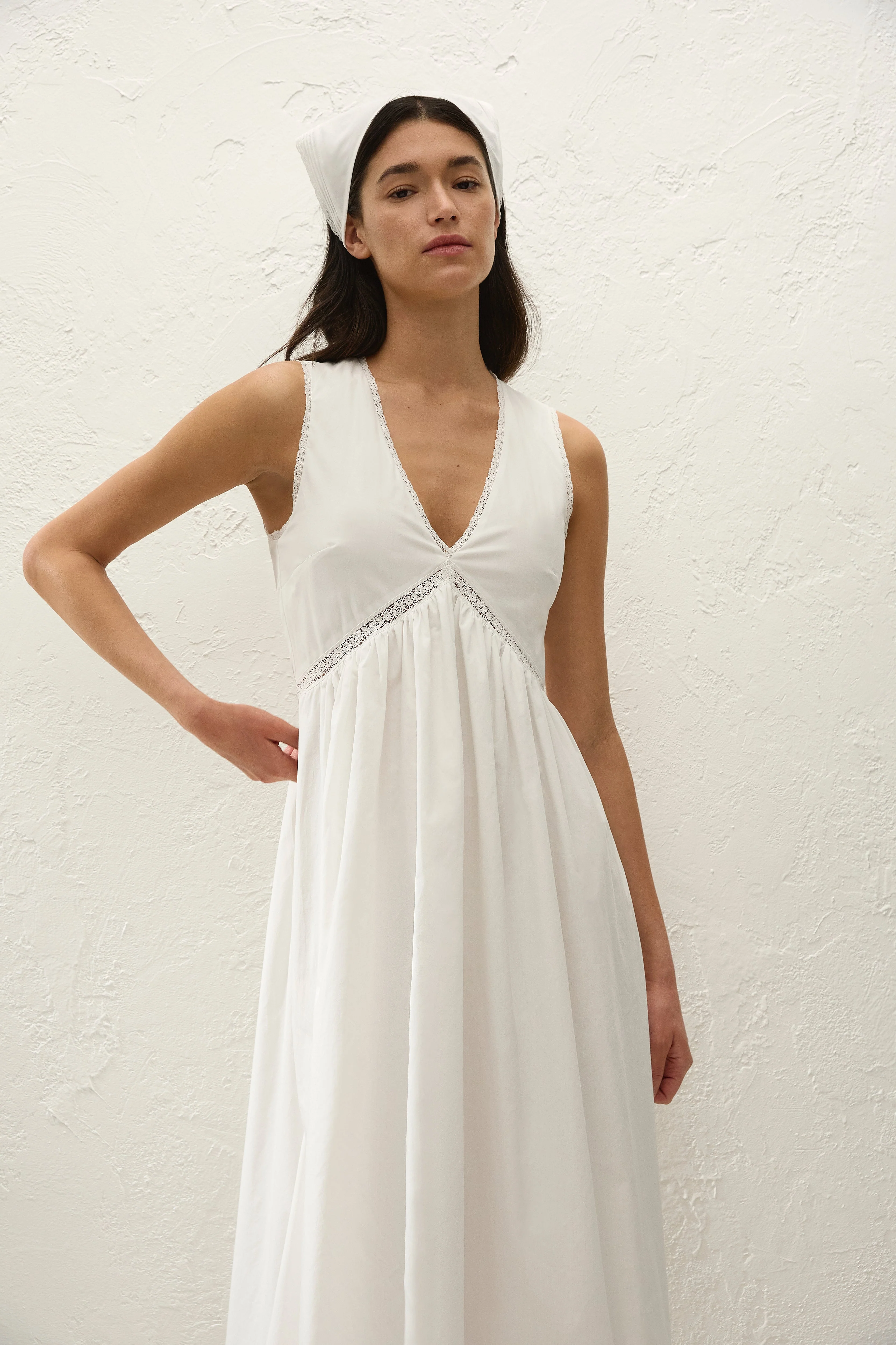 Faithfull - Fiora Midi Dress Fresco Lace White - Image 3