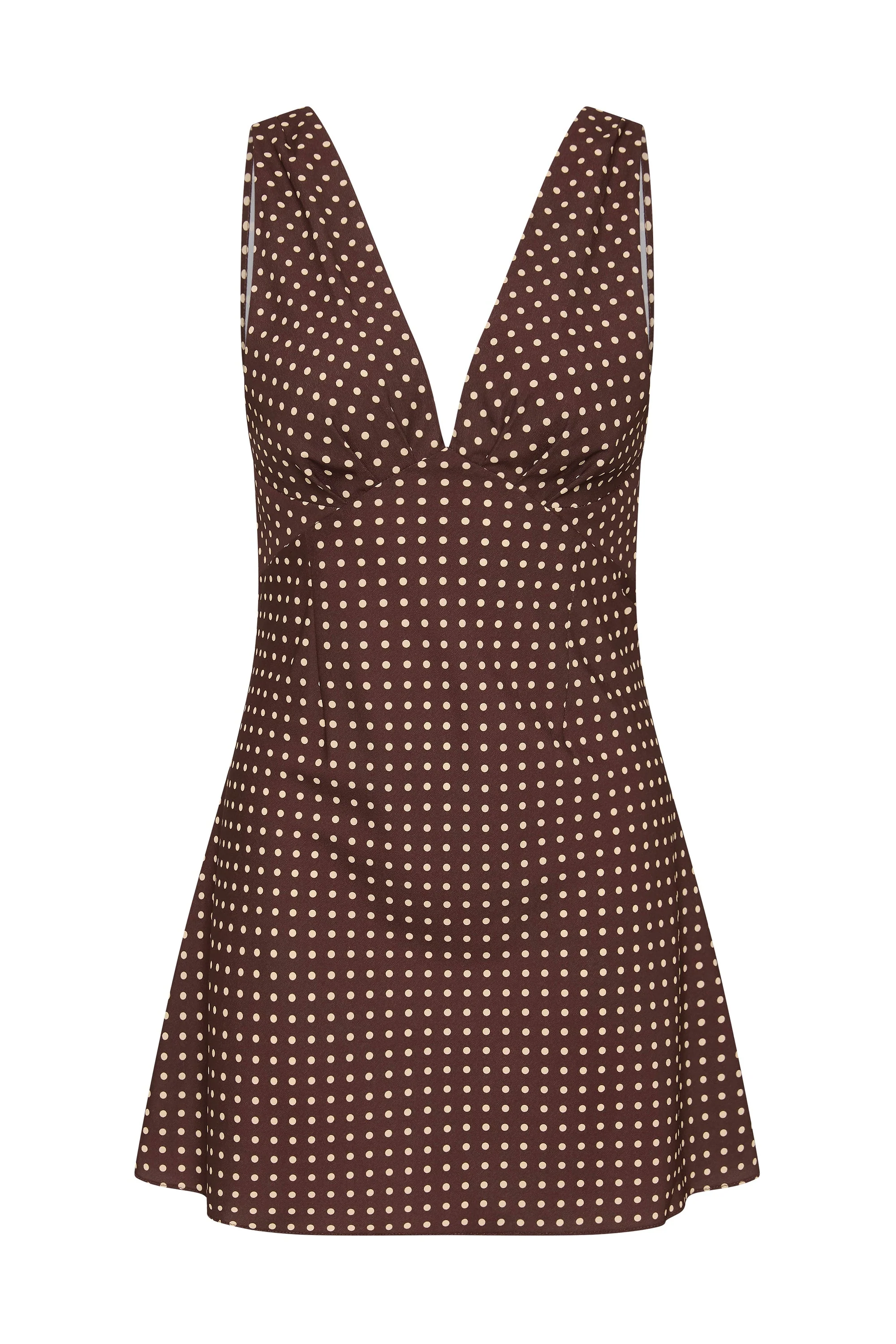 Faithfull - Graciela Mini Dress Polkadot Chocolate Plum - Image 6
