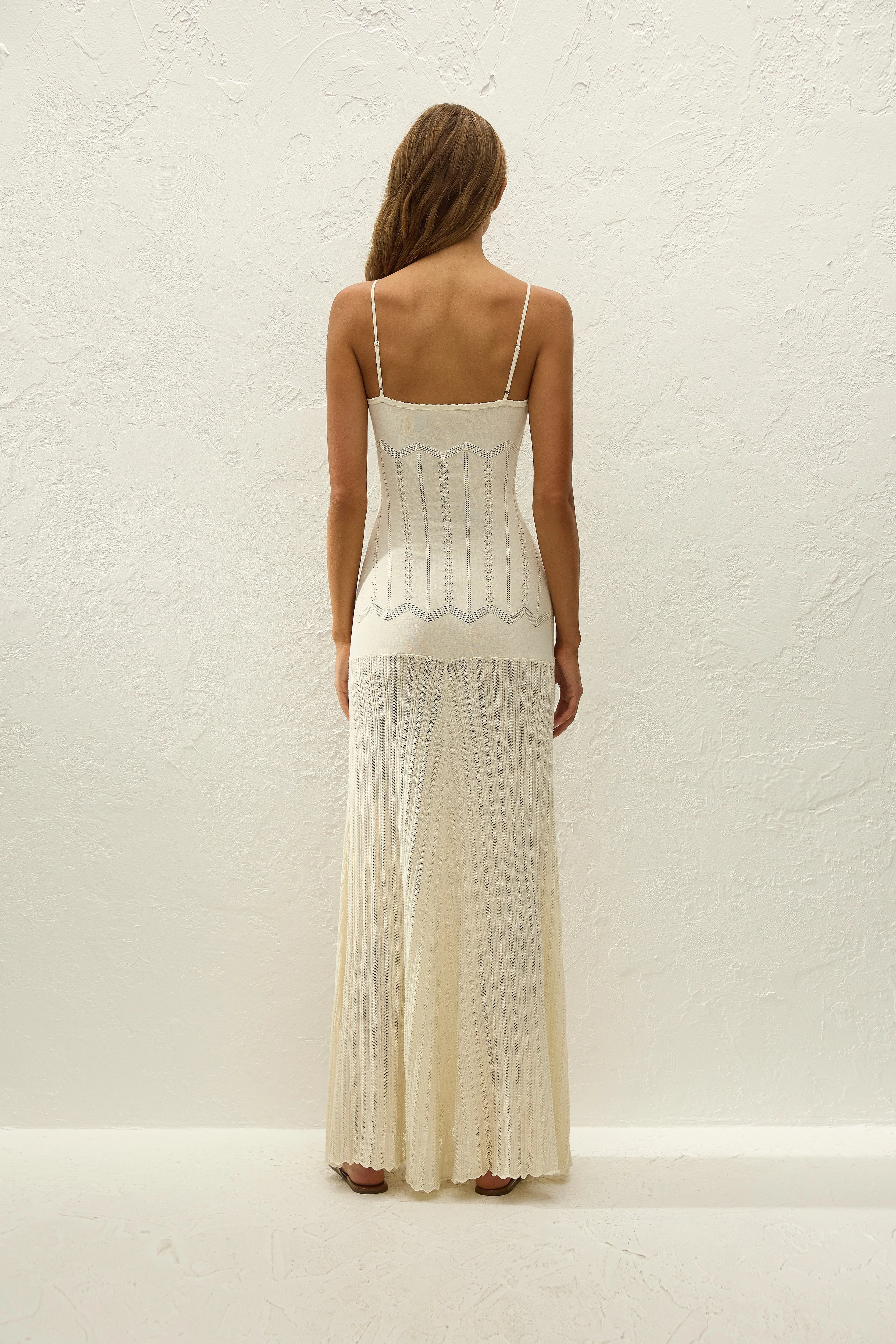 Faithfull - Irene Maxi Dress Maja Pointelle Vintage White - Image 4