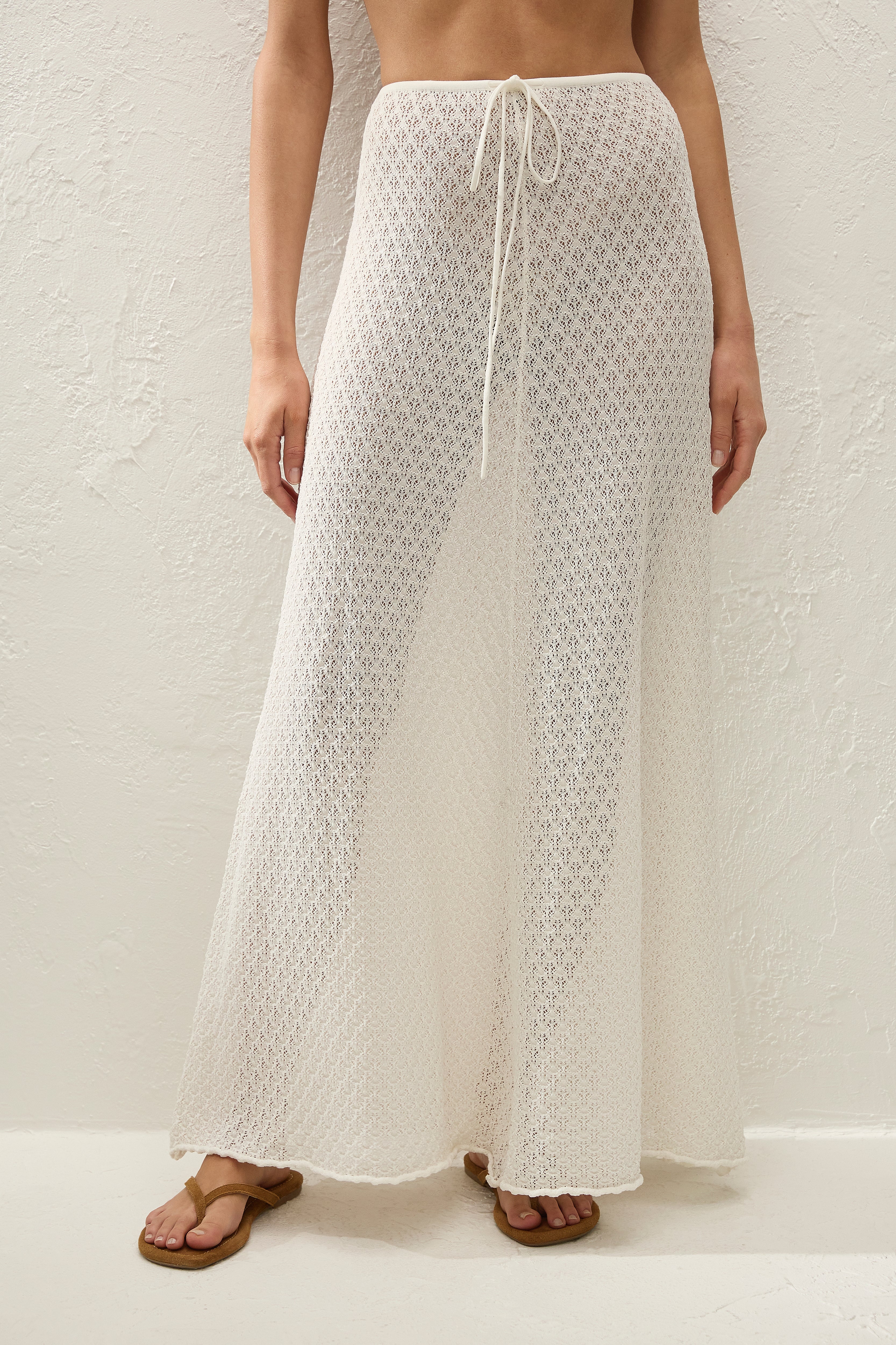 Faithfull - Lenna Skirt Pointelle Lace Vintage White - Image 3