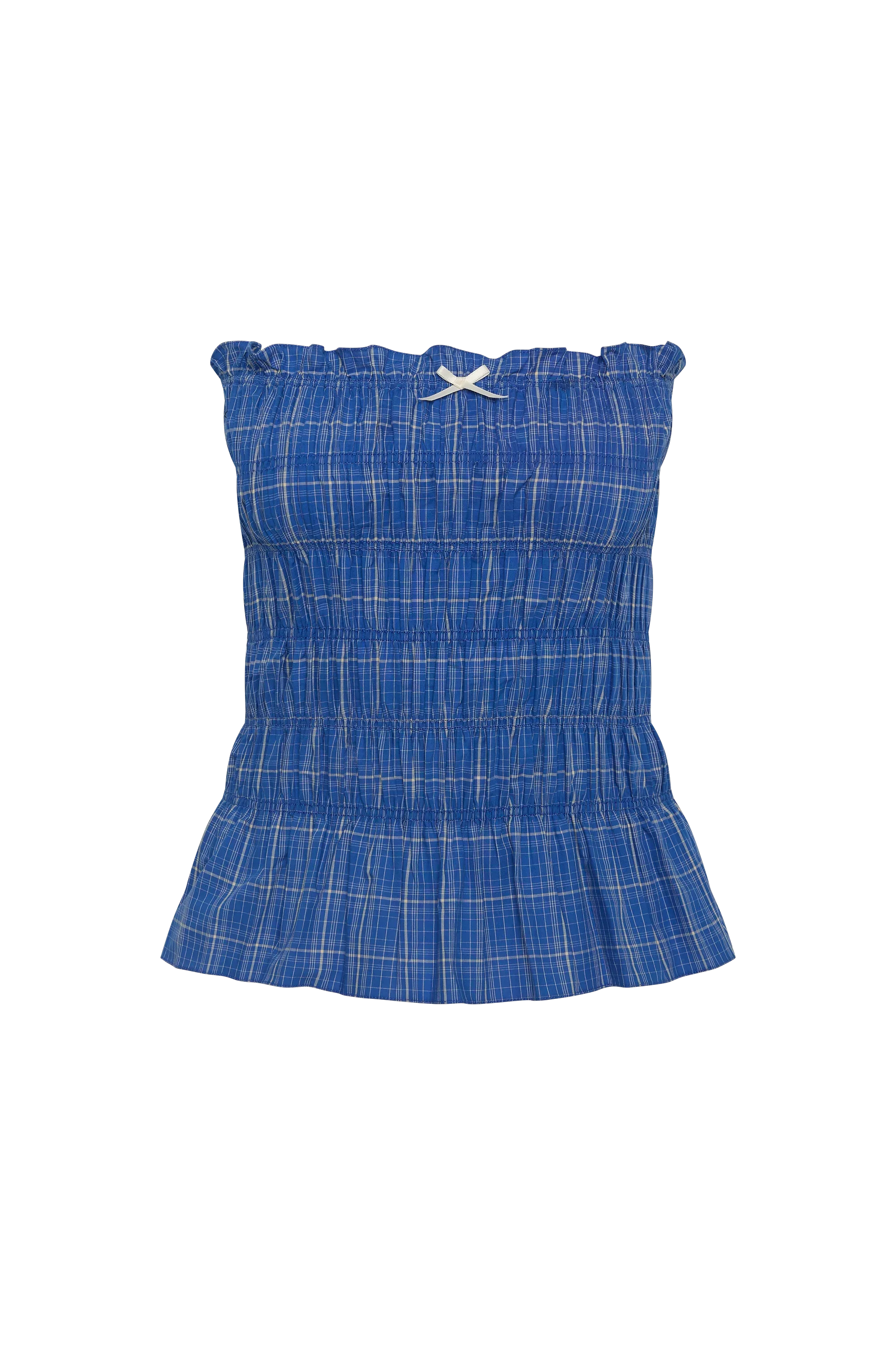 Faithfull - Leya Top Flor Check Cobalt - Image 7