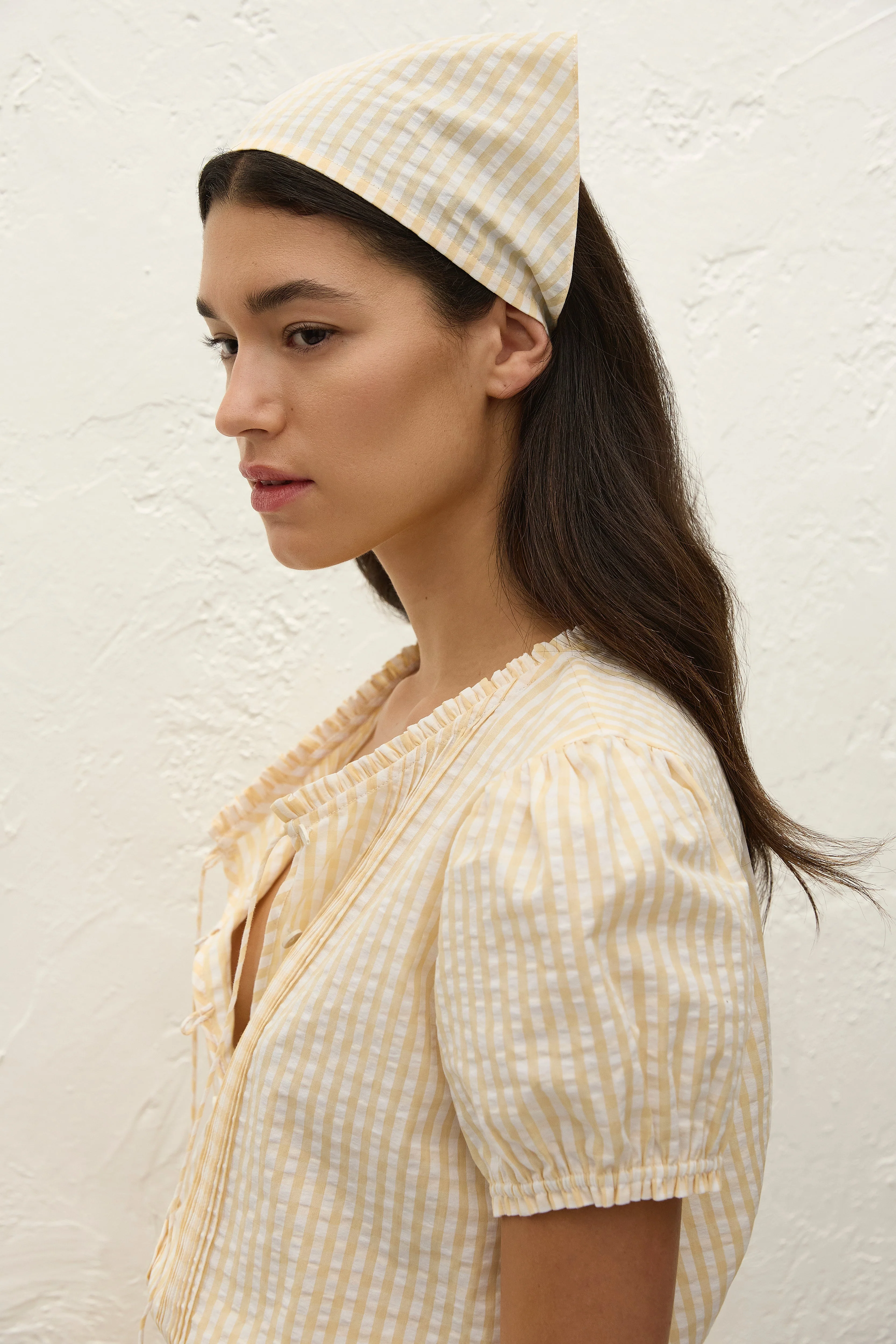 Faithfull - Lucia Head Scarf Butter Textured Gingham - Image 2