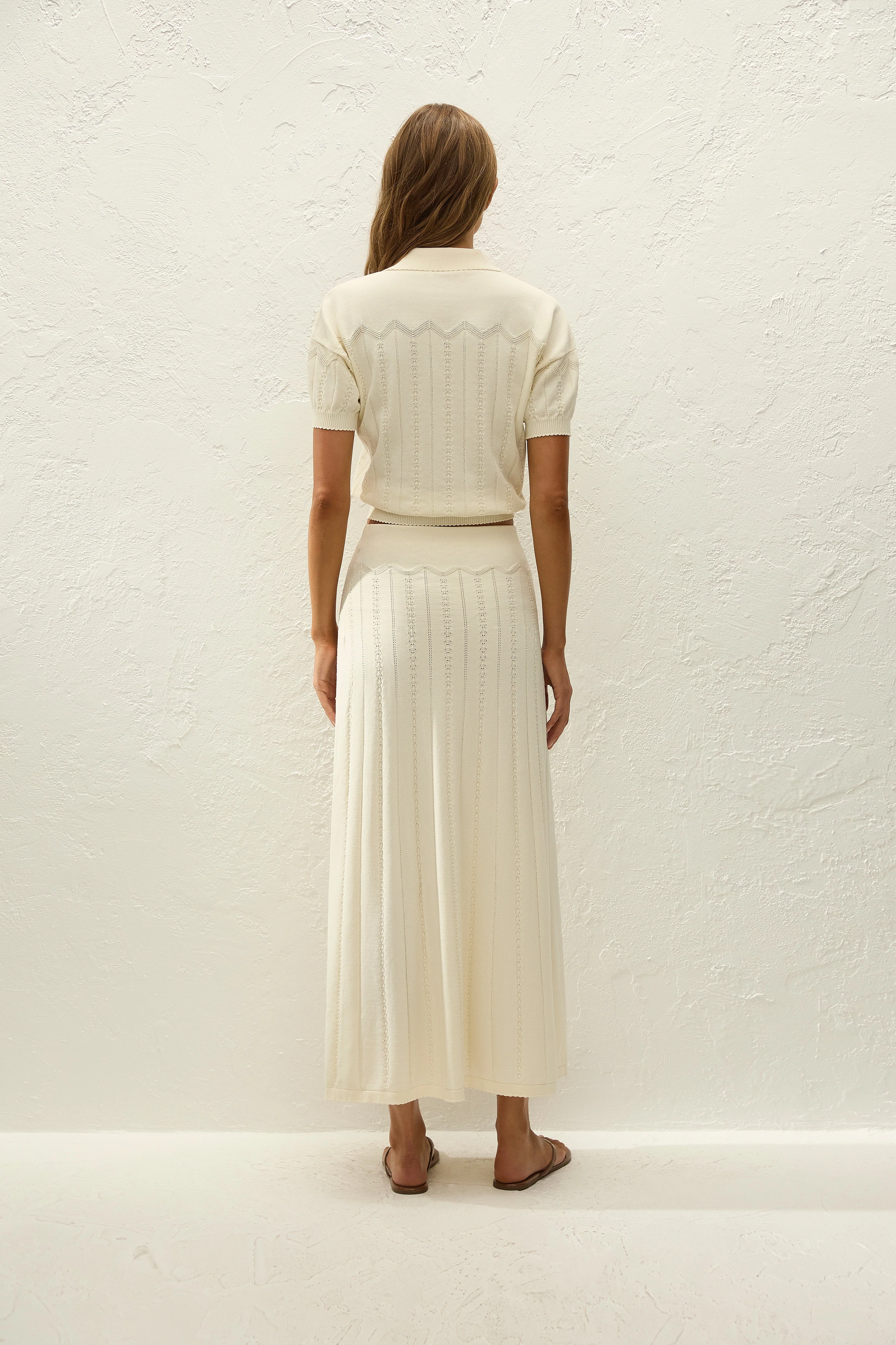 Faithfull - Mieralla Maxi Skirt Maja Pointelle Vintage White - Image 4