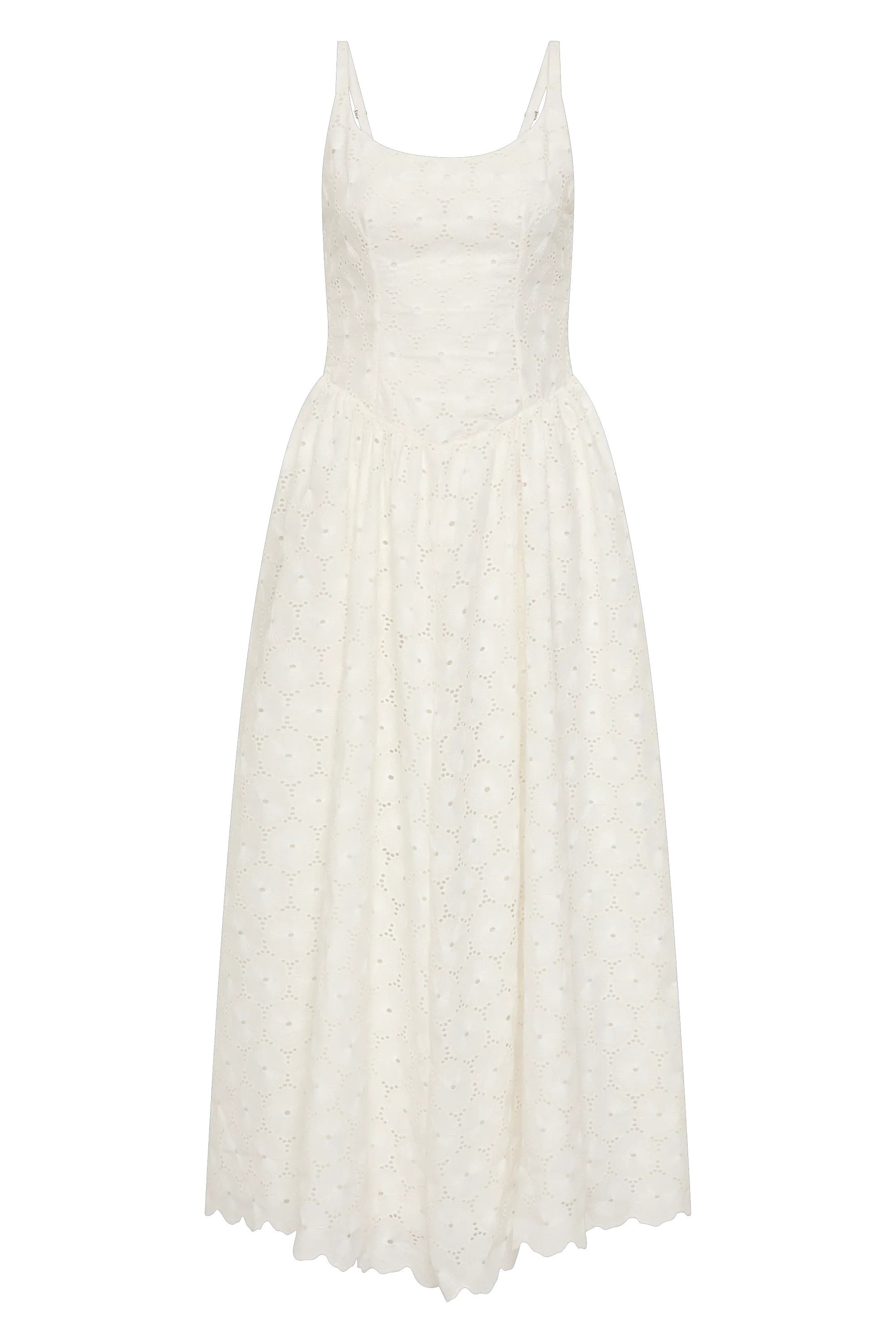 Faithfull - Milana Midi Dress Dolce Broderie White - Image 6