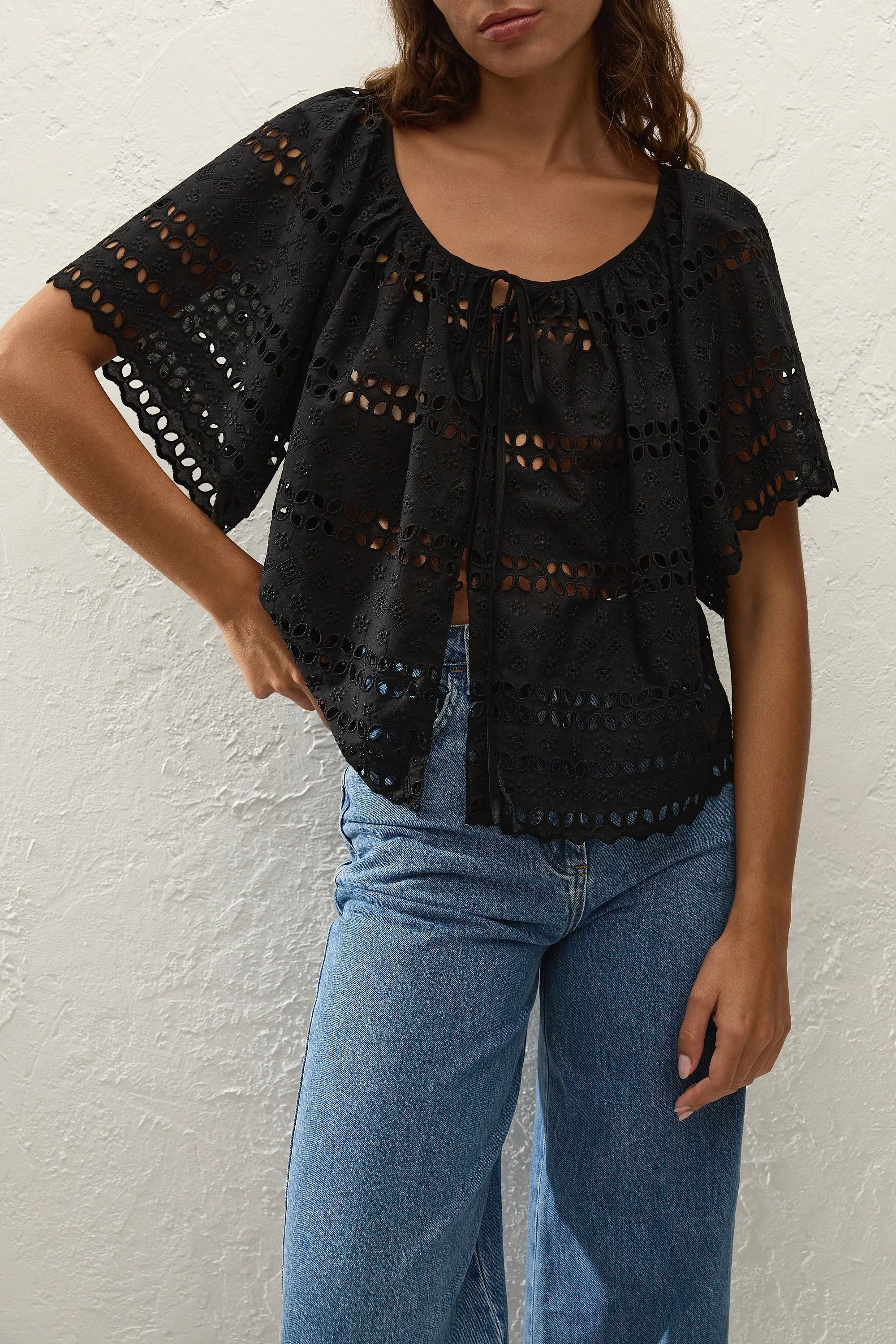 Faithfull - Mitla Top Rosa Broderie Black