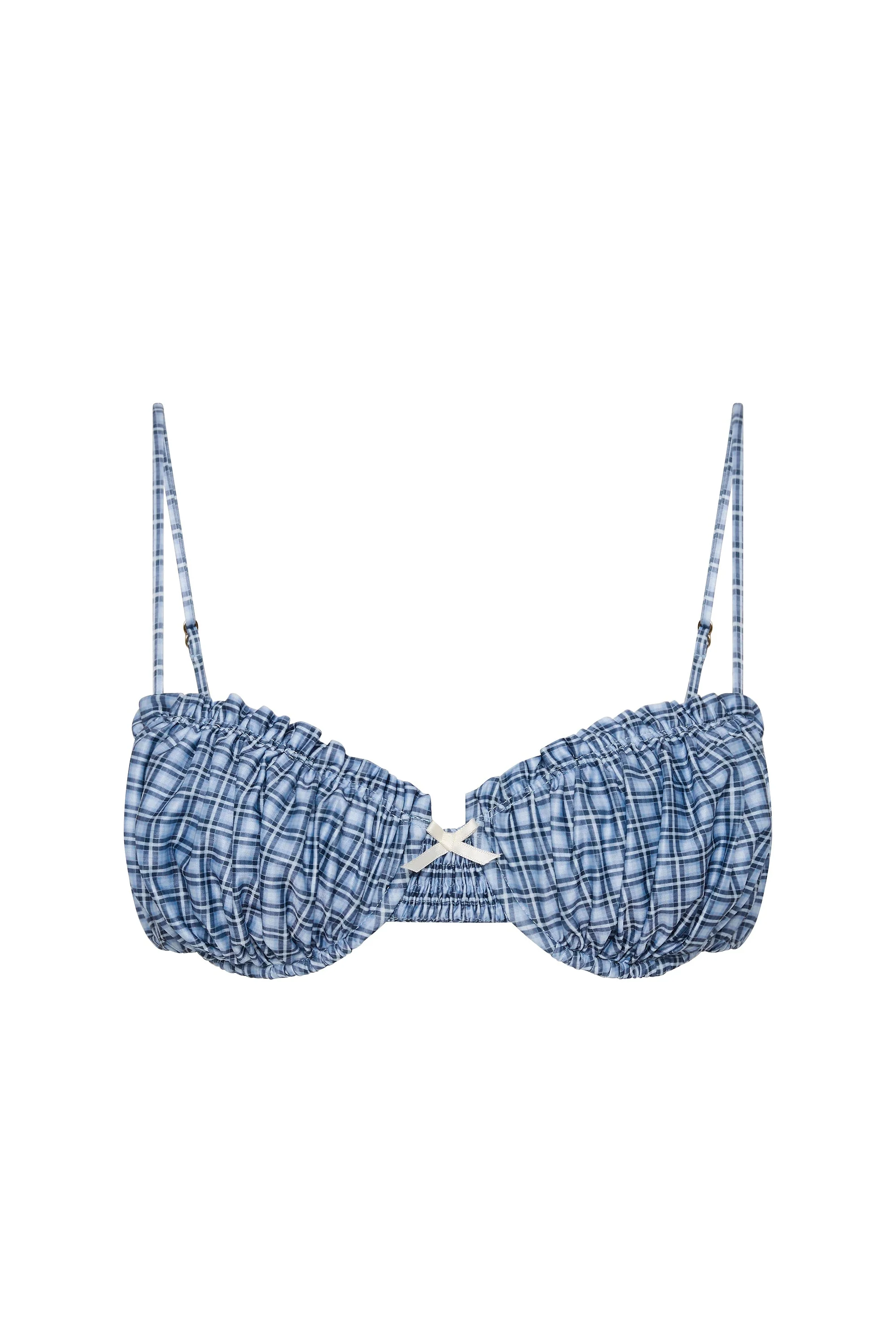 Faithfull - Moana Bikini Top Vintage Blue Check - Image 6