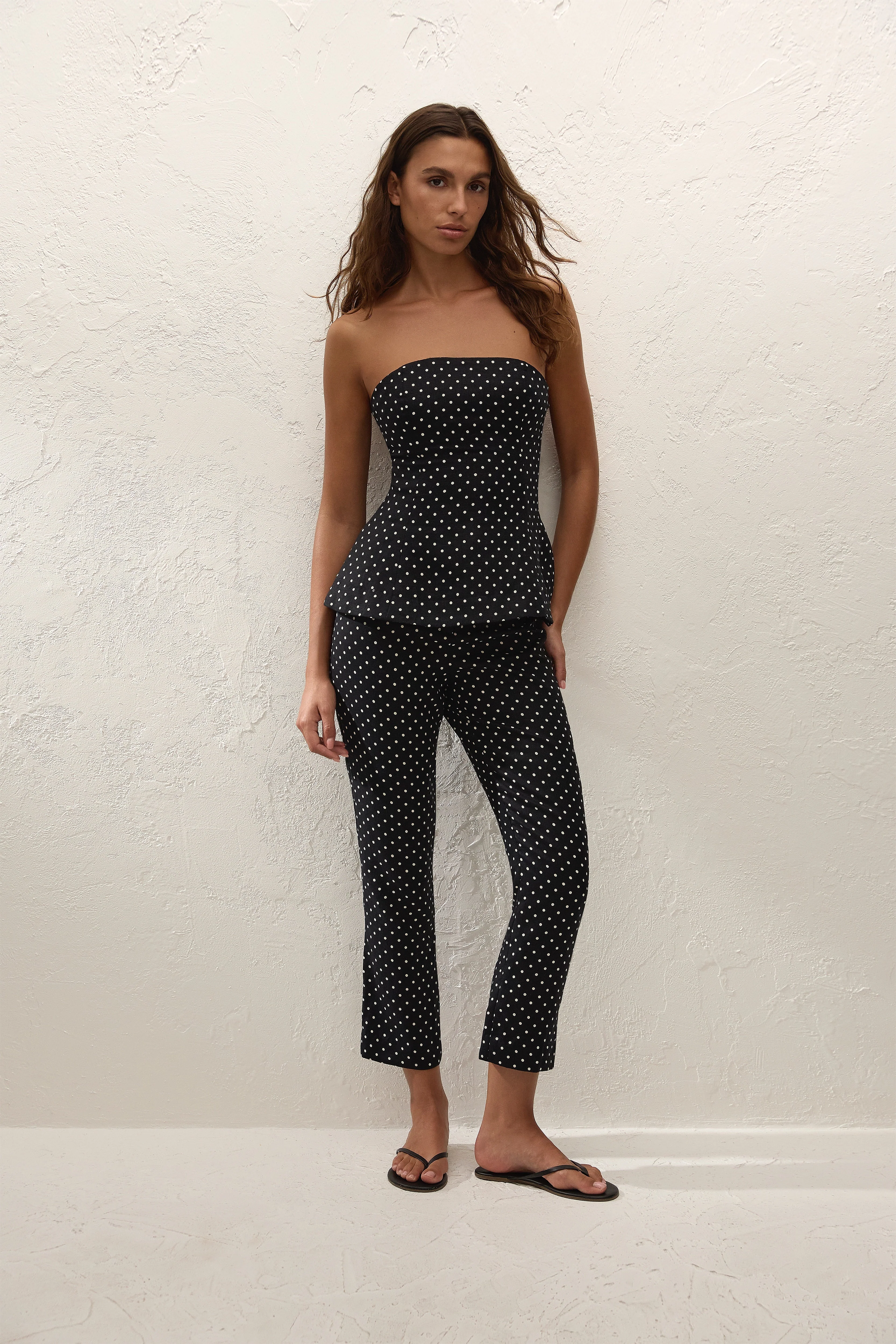 Faithfull - Petro Top Lola Polka Dot Black Cream