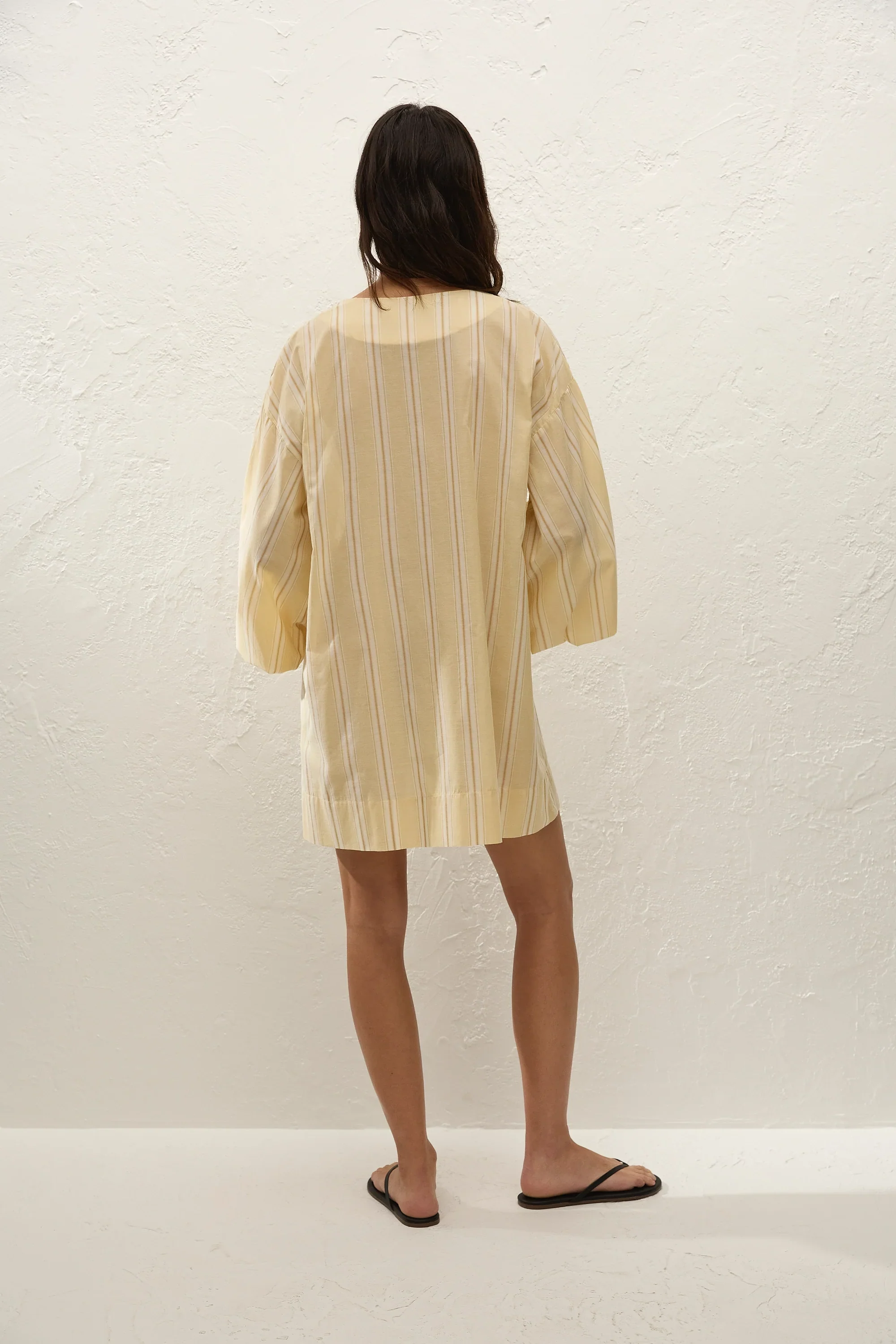 Faithfull - Pia Mini Dress Ombre Stripe Faded Mustard - Image 5