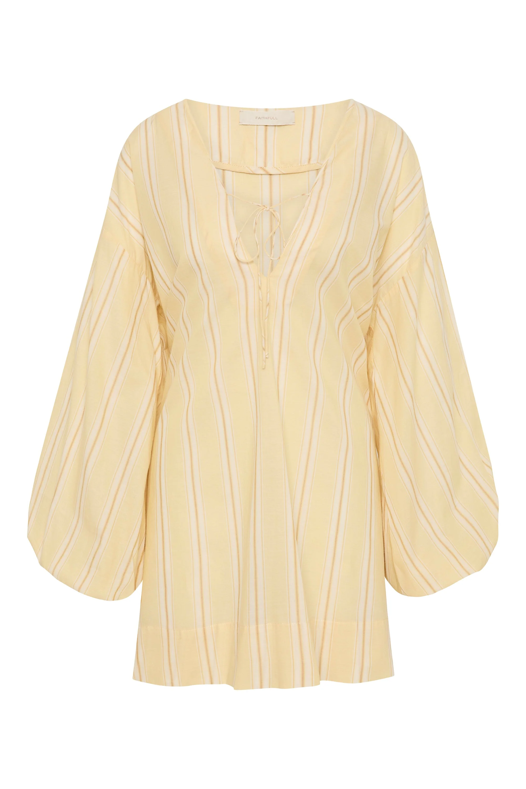 Faithfull - Pia Mini Dress Ombre Stripe Faded Mustard - Image 7