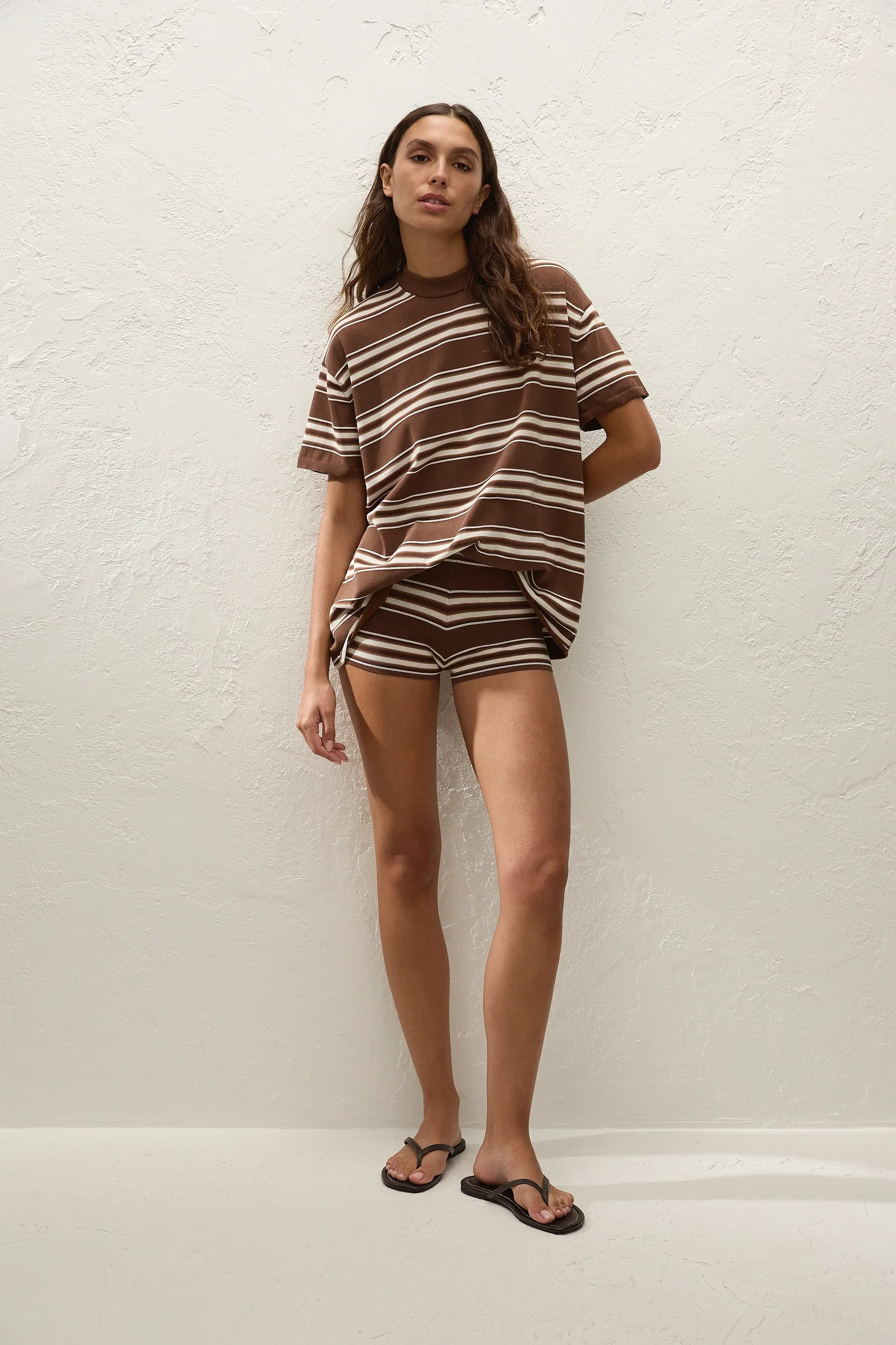 Faithfull - Playa Mini Short Ombre Stripe Macro Carob
