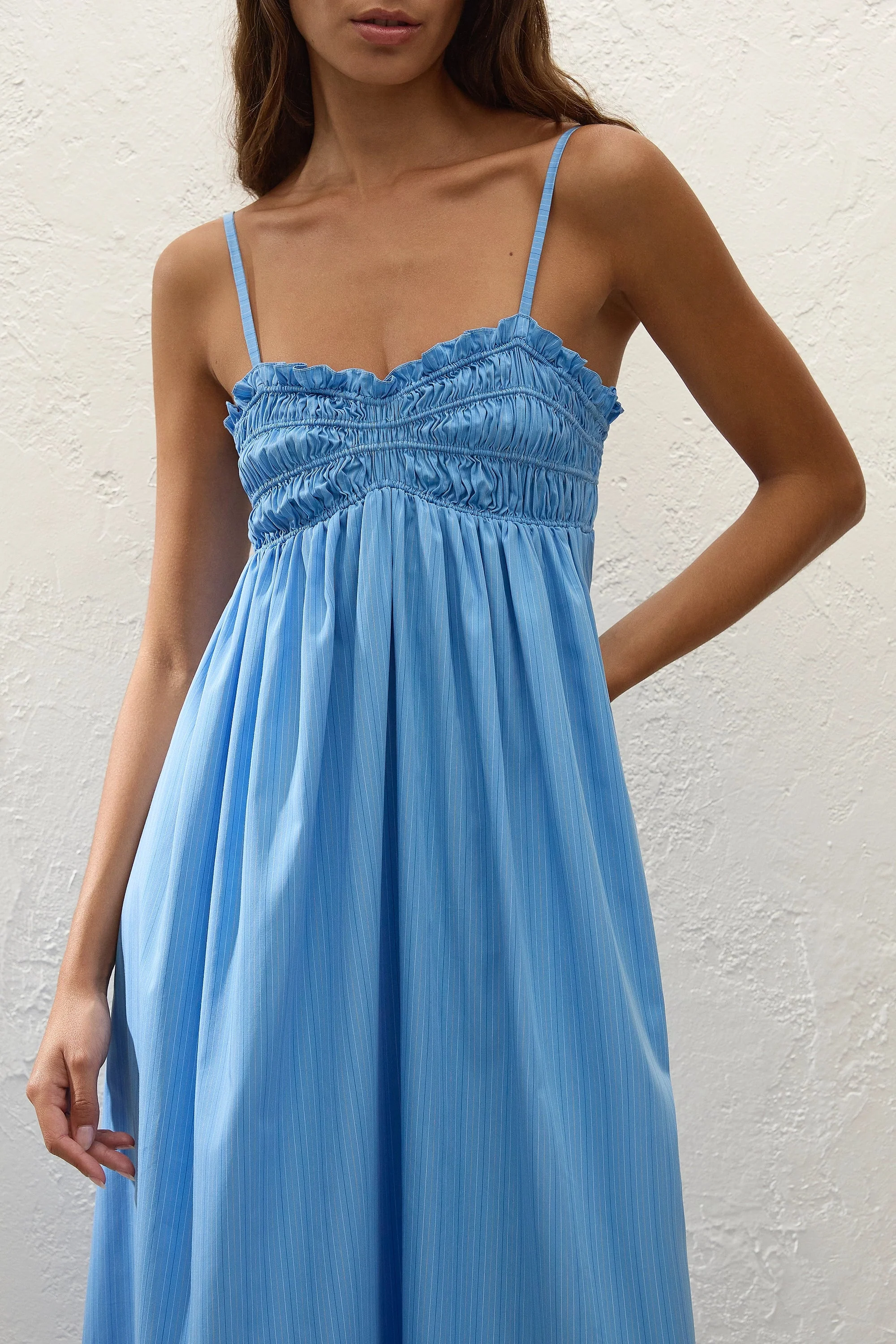 Faithfull - Presa Maxi Dress Mico Pinstripe Azul - Image 3