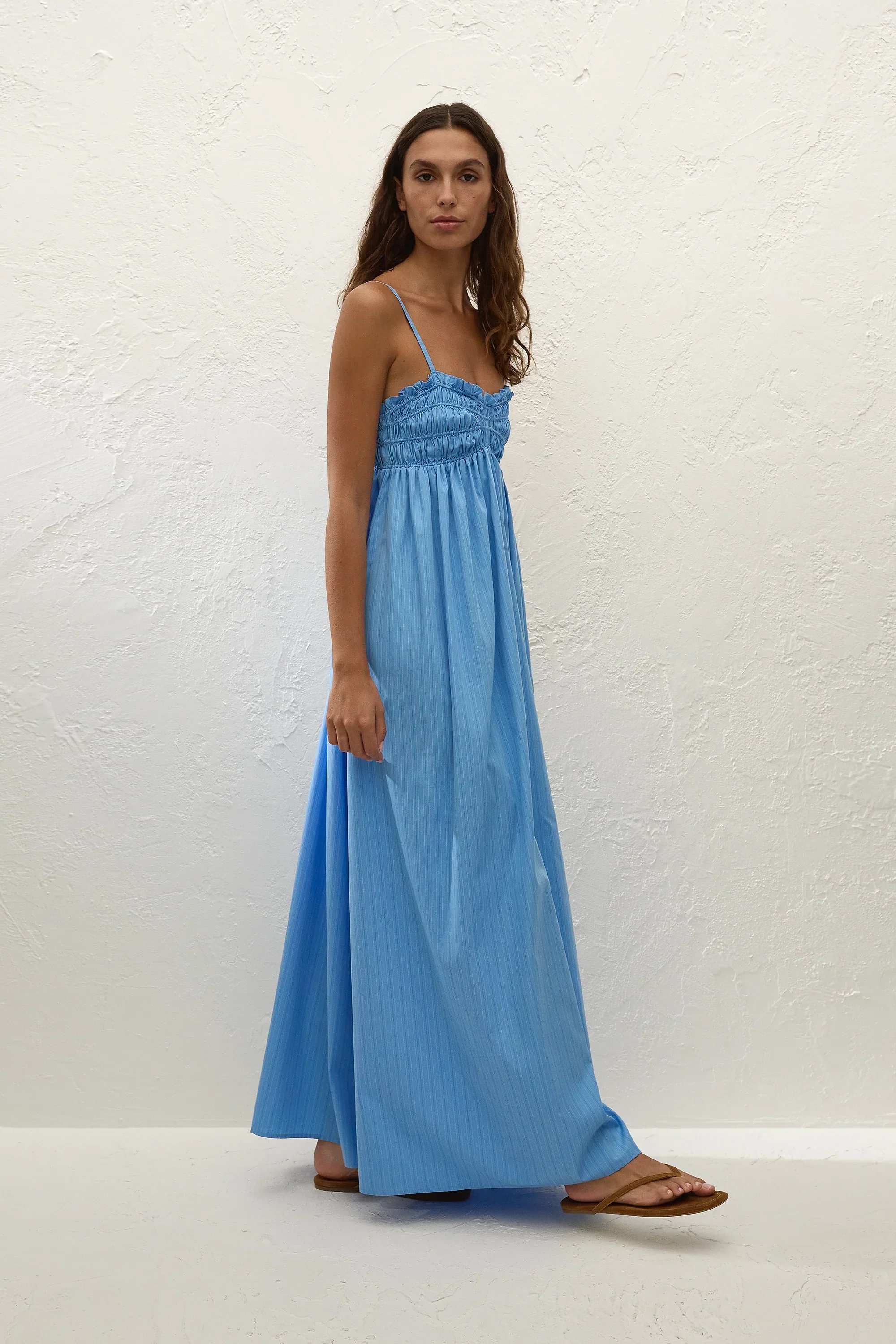 Faithfull - Presa Maxi Dress Mico Pinstripe Azul - Image 4