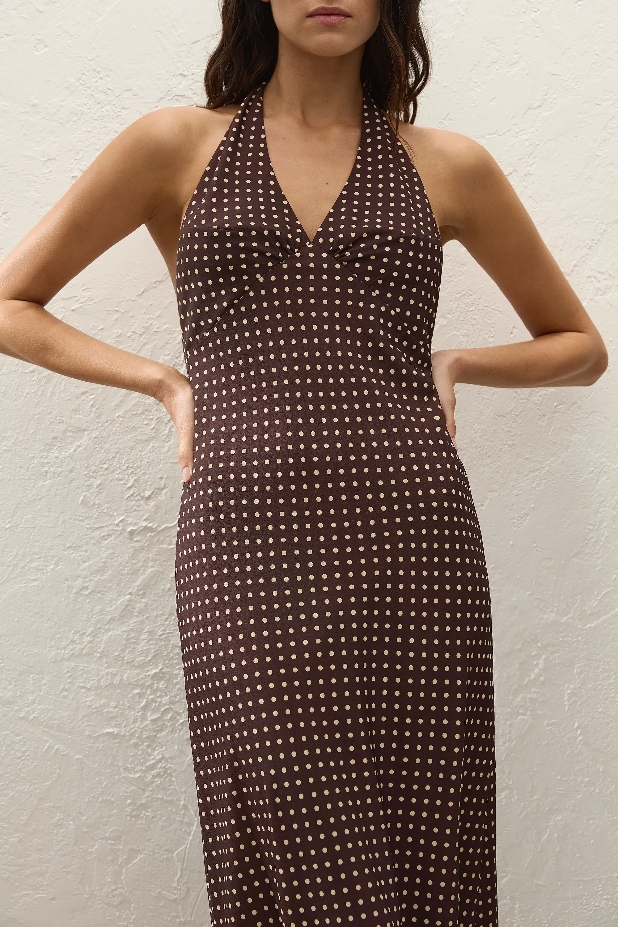 Faithfull - Rosa Maxi Dress Polkadot Chocolate Plum - Image 2
