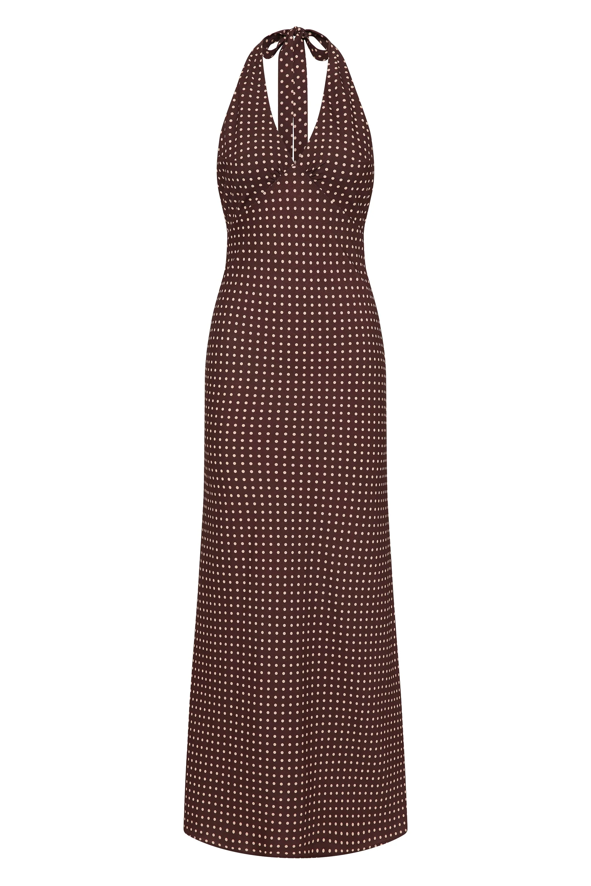 Faithfull - Rosa Maxi Dress Polkadot Chocolate Plum - Image 6