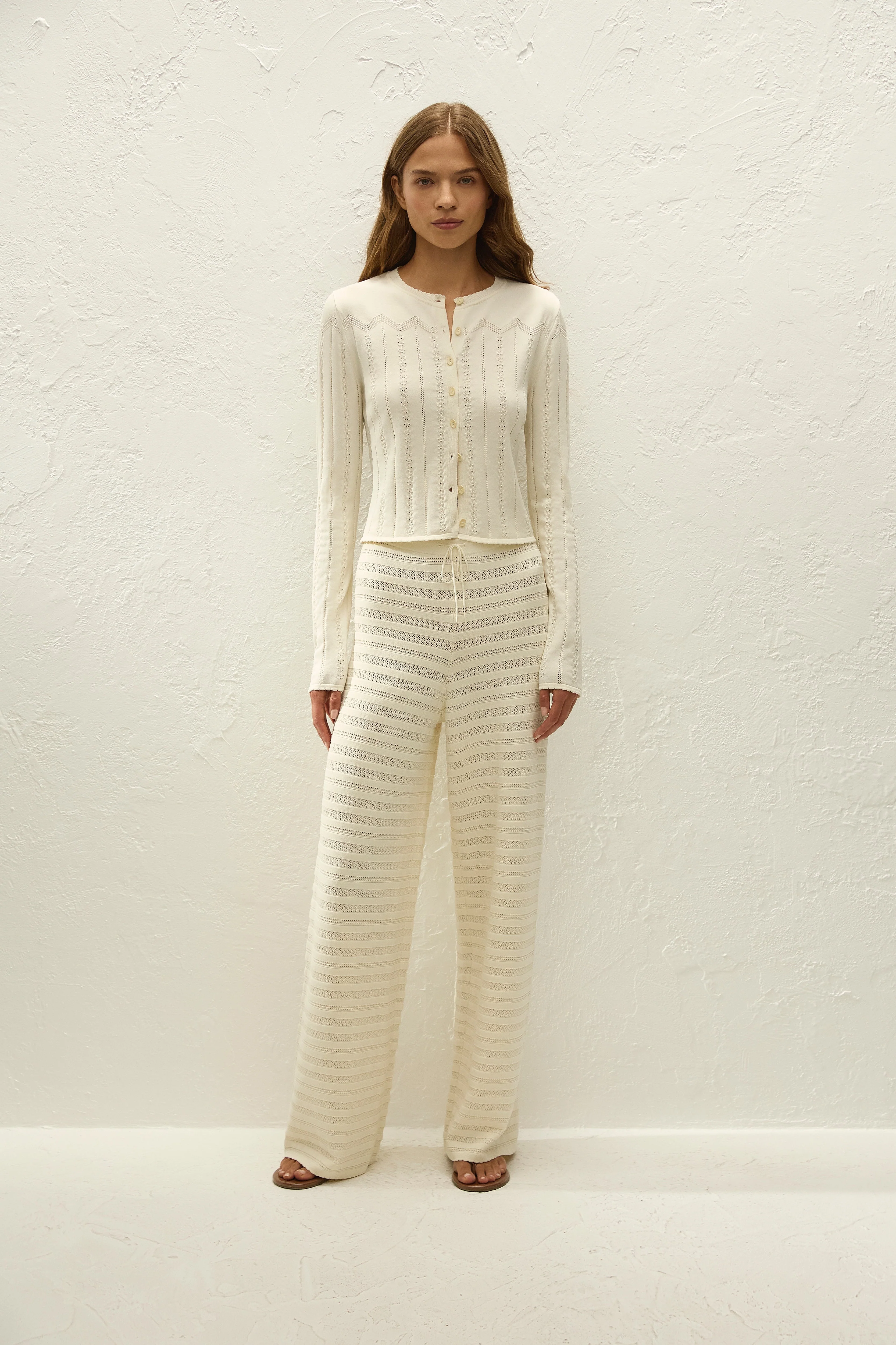 Faithfull - Selly Cardigan Maja Pointelle Vintage White