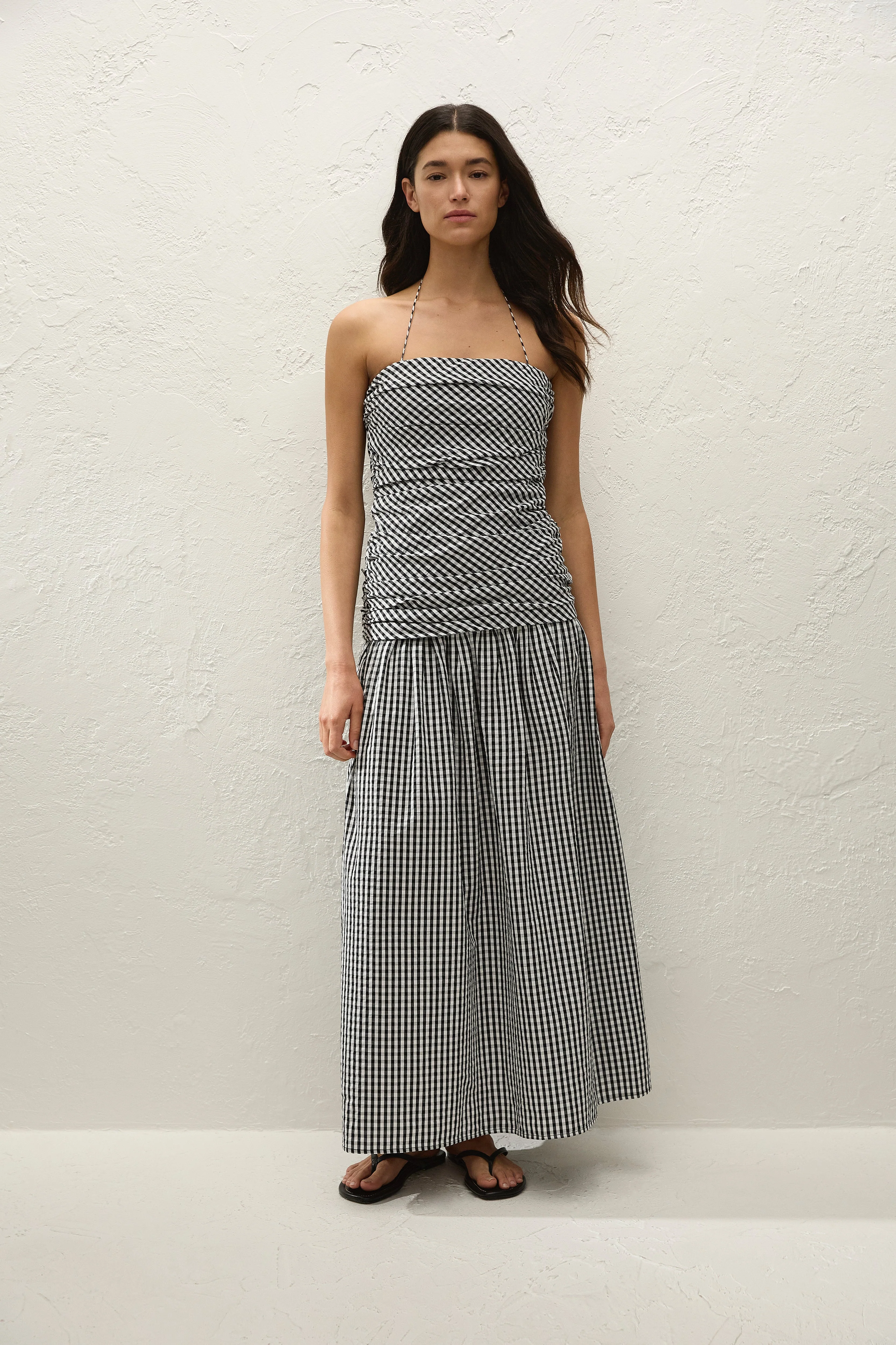 Faithfull - Vento Midi Dress Black Textured Gingham - Image 5