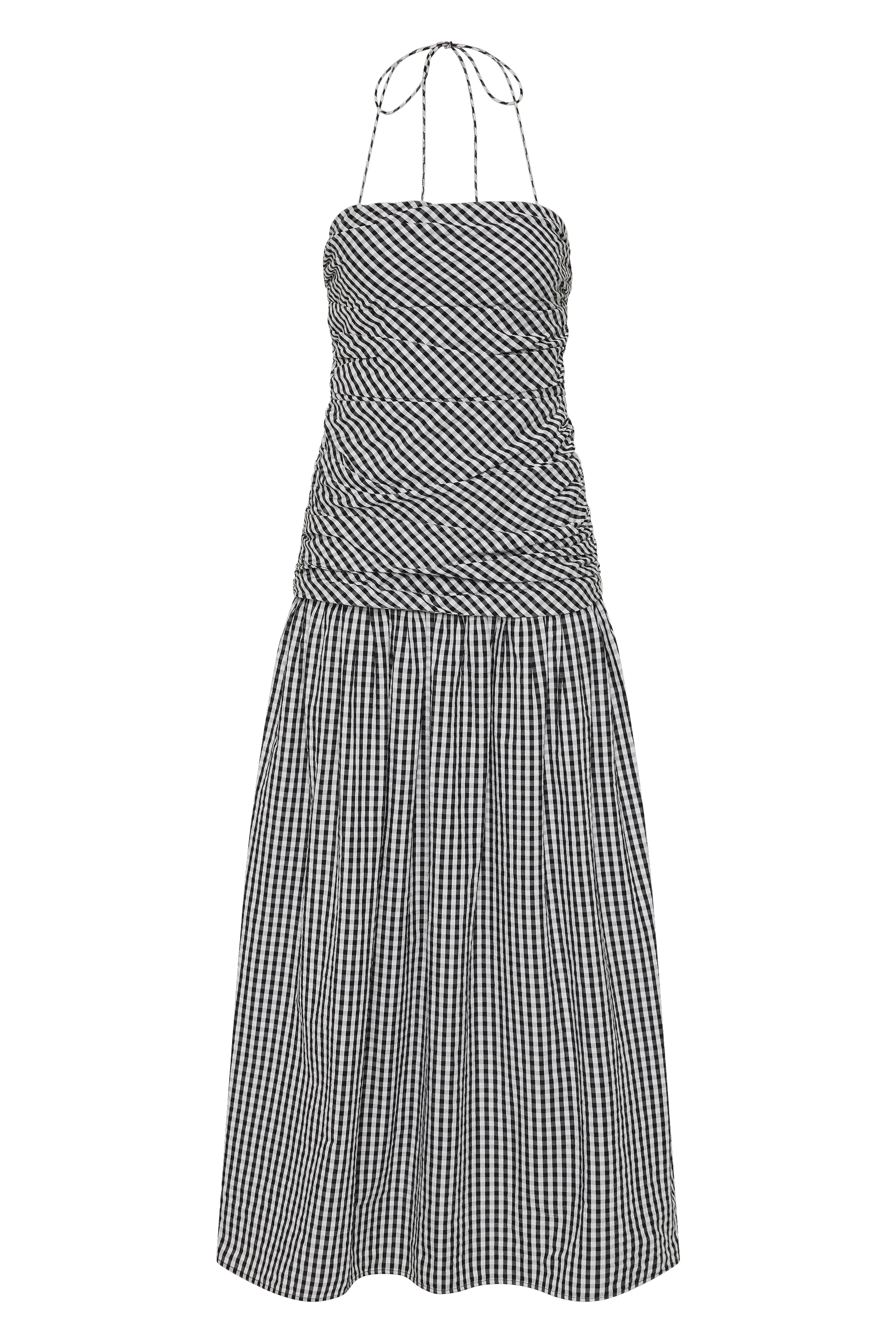 Faithfull - Vento Midi Dress Black Textured Gingham - Image 9